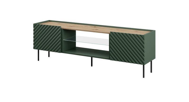 TV stolík Onda 180,5 cm zelený/dub artisan
