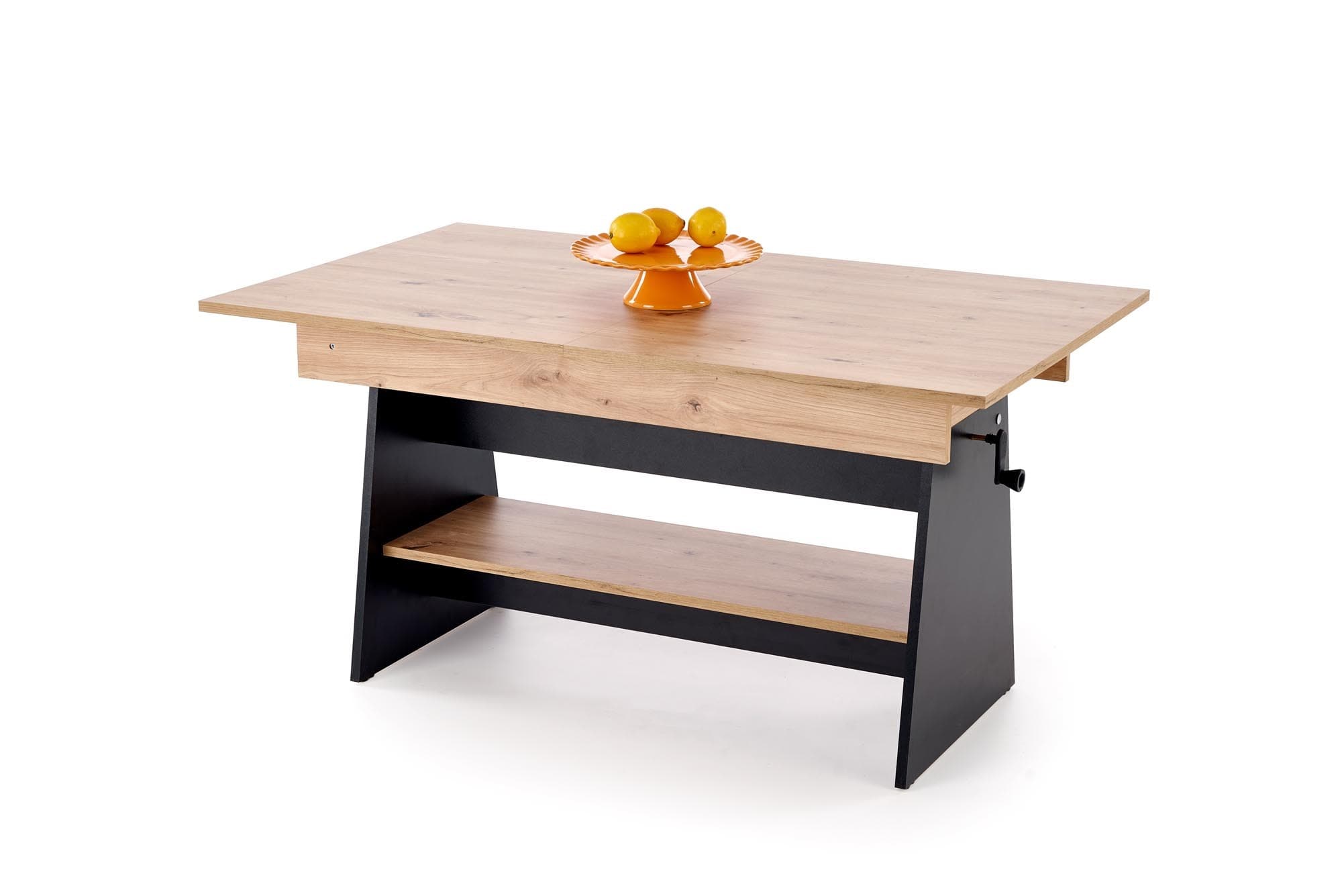 Rozkladací konferenčný stolík Erika dub artisan/čierny 1