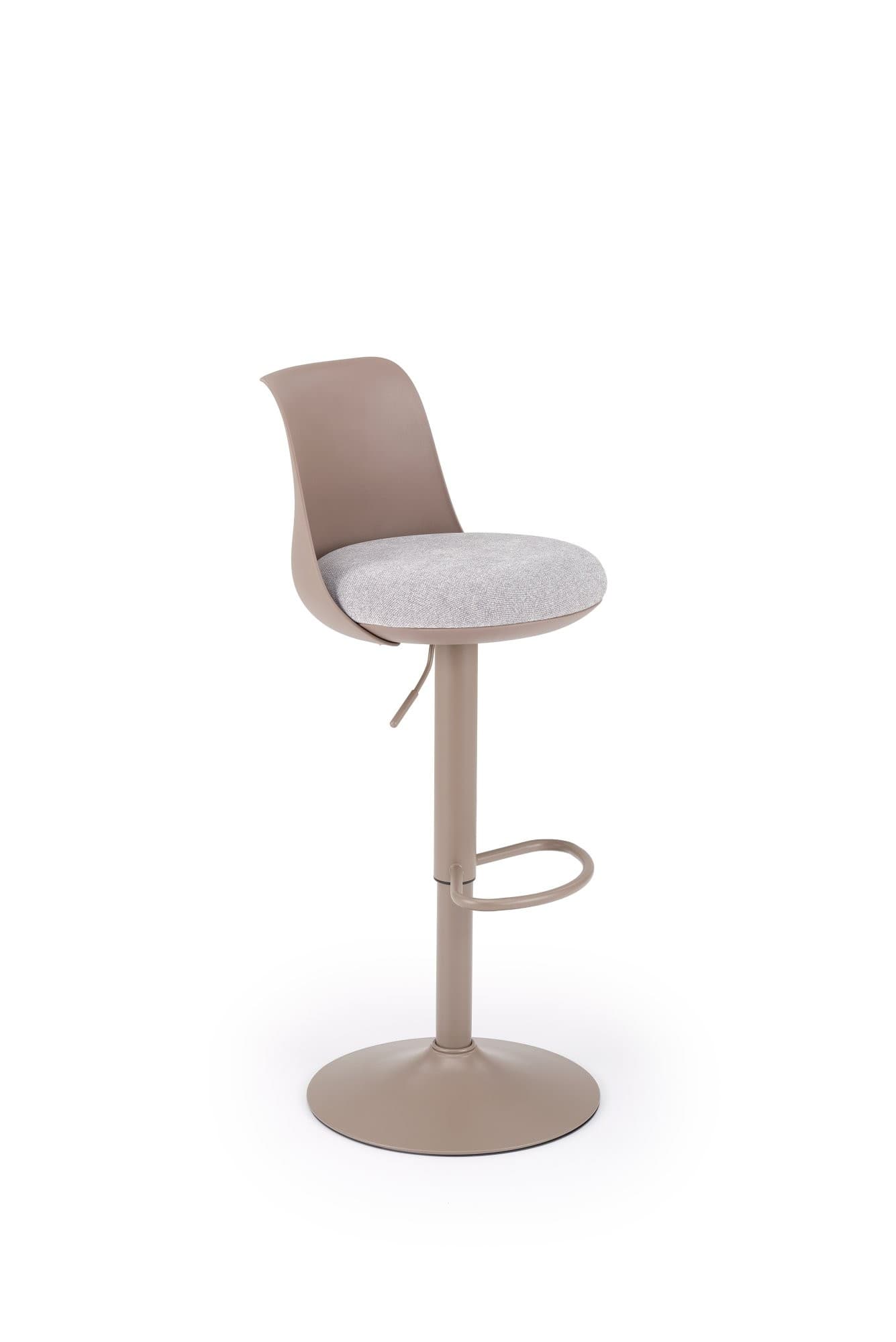 Výškovo nastaviteľná barová stolička H127 cappuccino/sivá 1