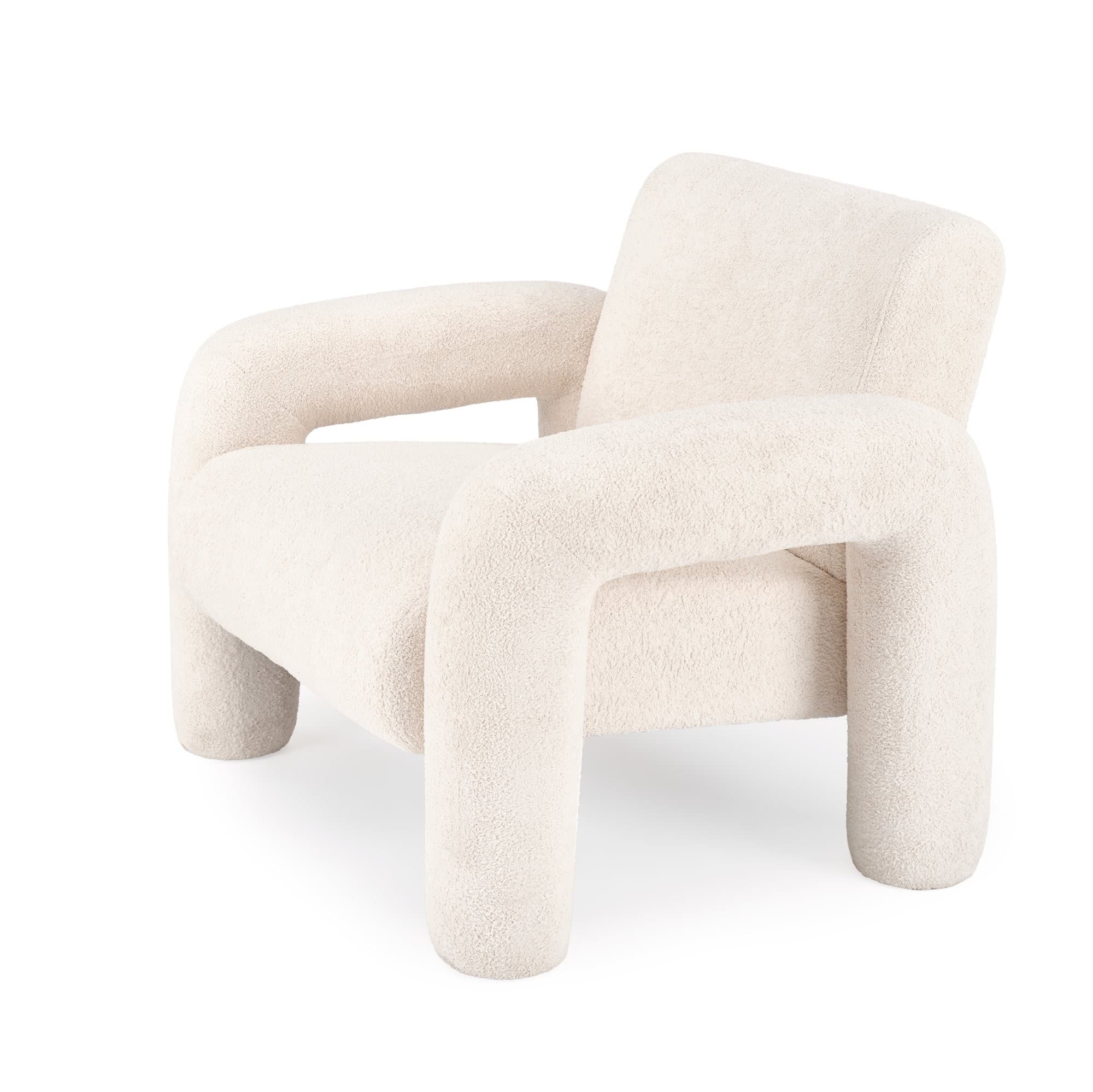 Designové křeslo Varna bouclé krémové