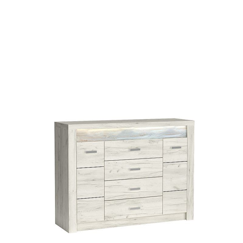 Komoda Indianapolis 137 cm dub craft biela