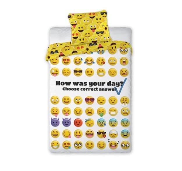 Bavlnená posteľná bielizeň Emoji 018 - 140x200 cm
