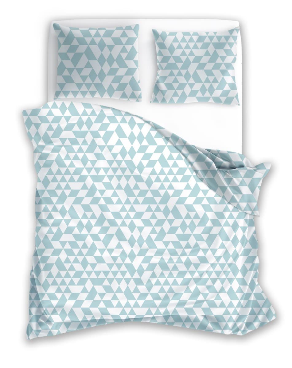 Obliečky z mikrovlákna 002 HARMONY 160x200 cm + 2x 70x80 cm bielo/modré