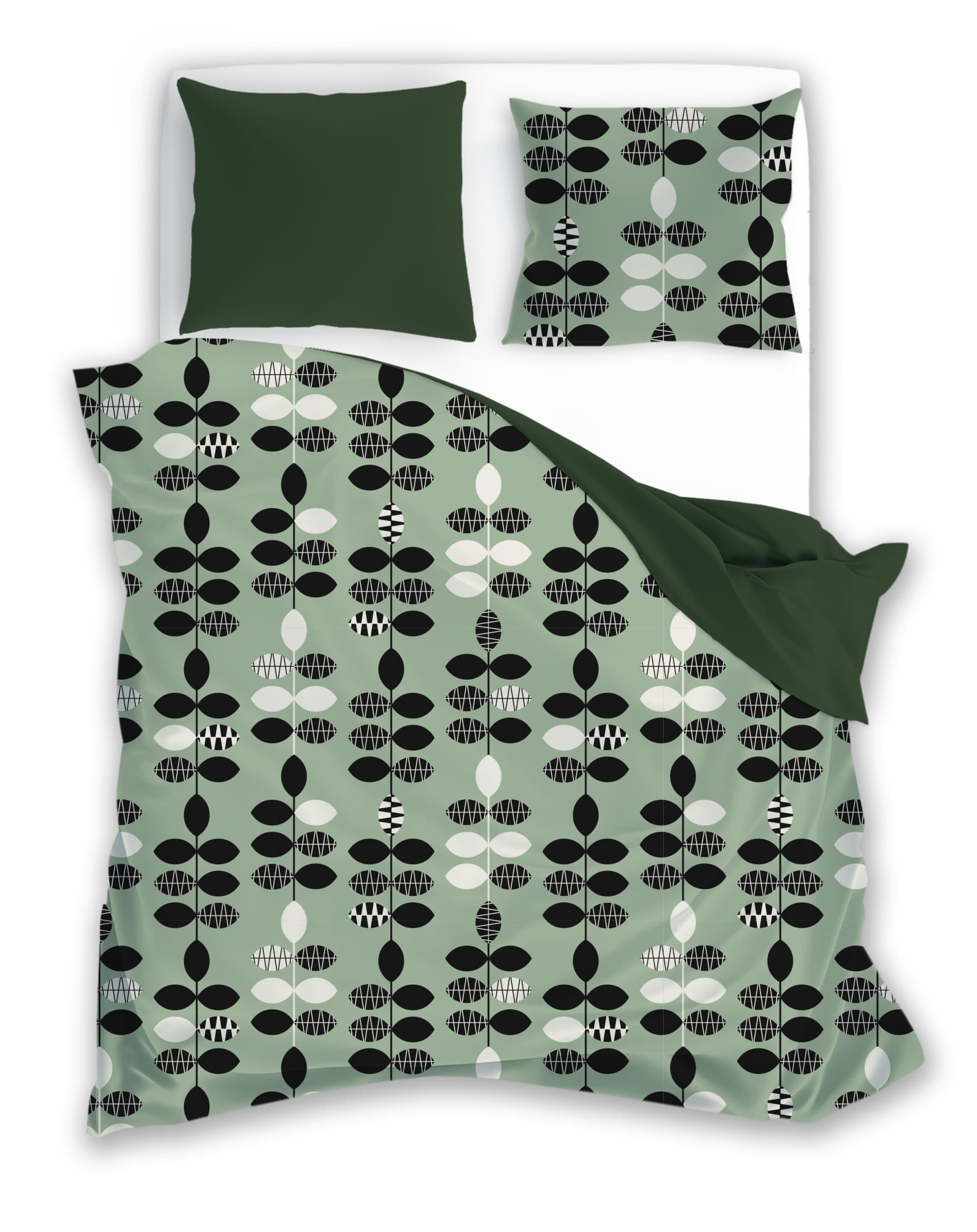 Bavlnené obliečky PURE COTTON 013 220x200 cm + 2x 70x80 cm zelené