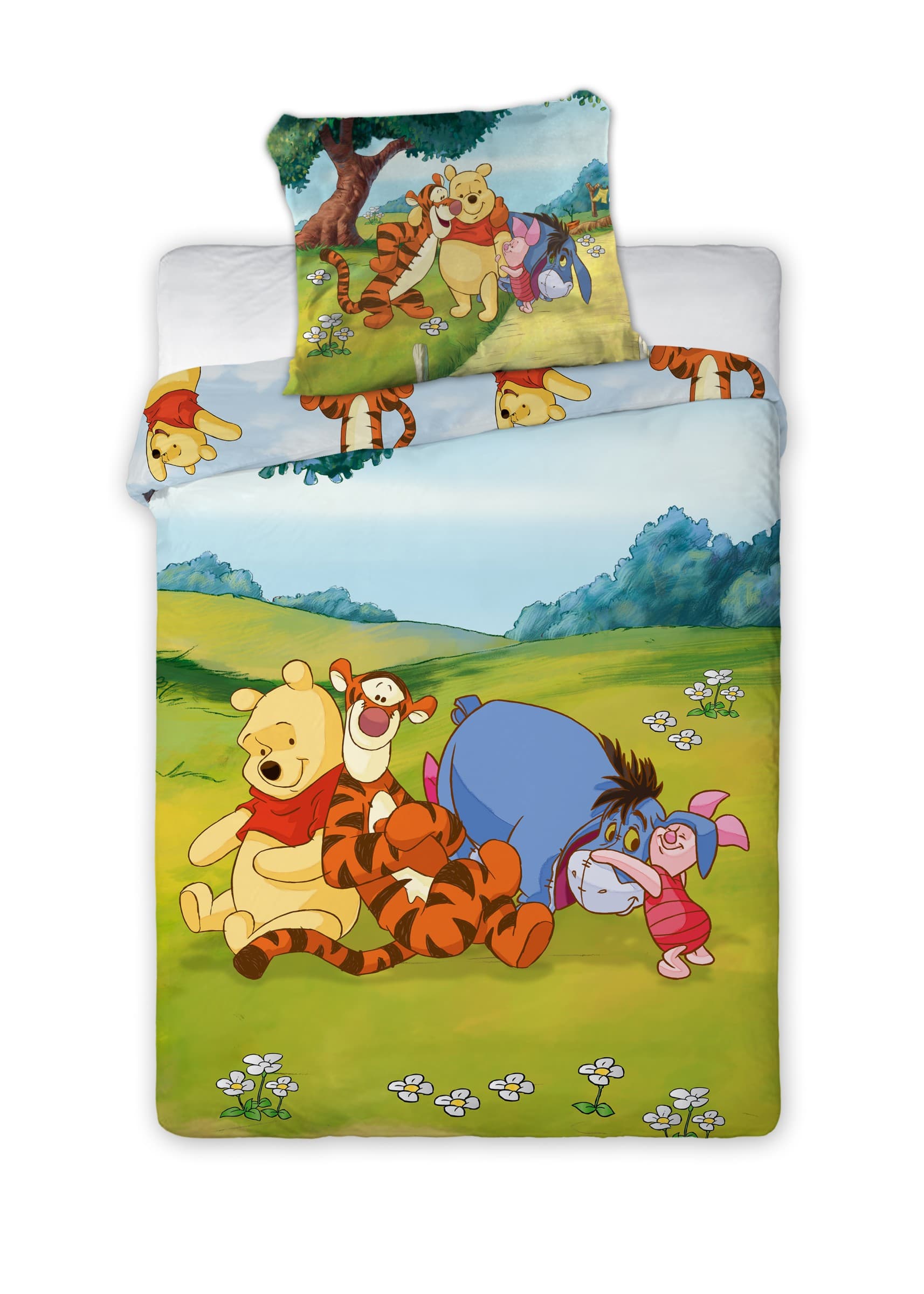 Detské bavlnené obliečky Nook Macko Pú 100x135 cm + 40x60 cm viacfarebné 1