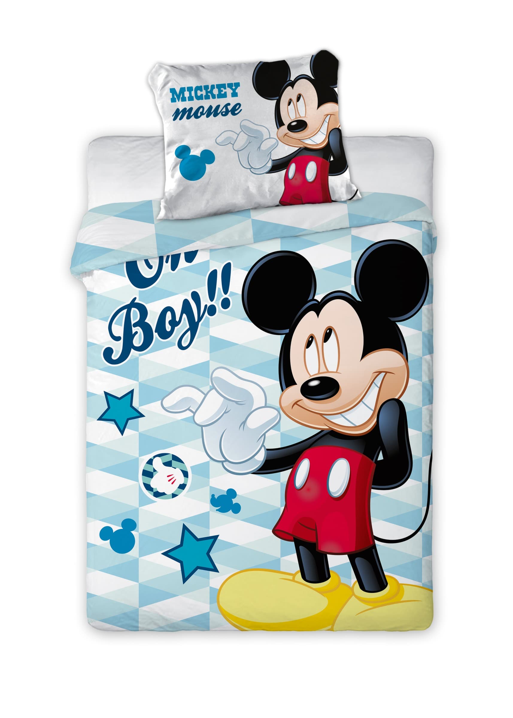 Detské bavlnené obliečky Nook Mickey Mouse 100x135 cm + 40x60 cm modré 1