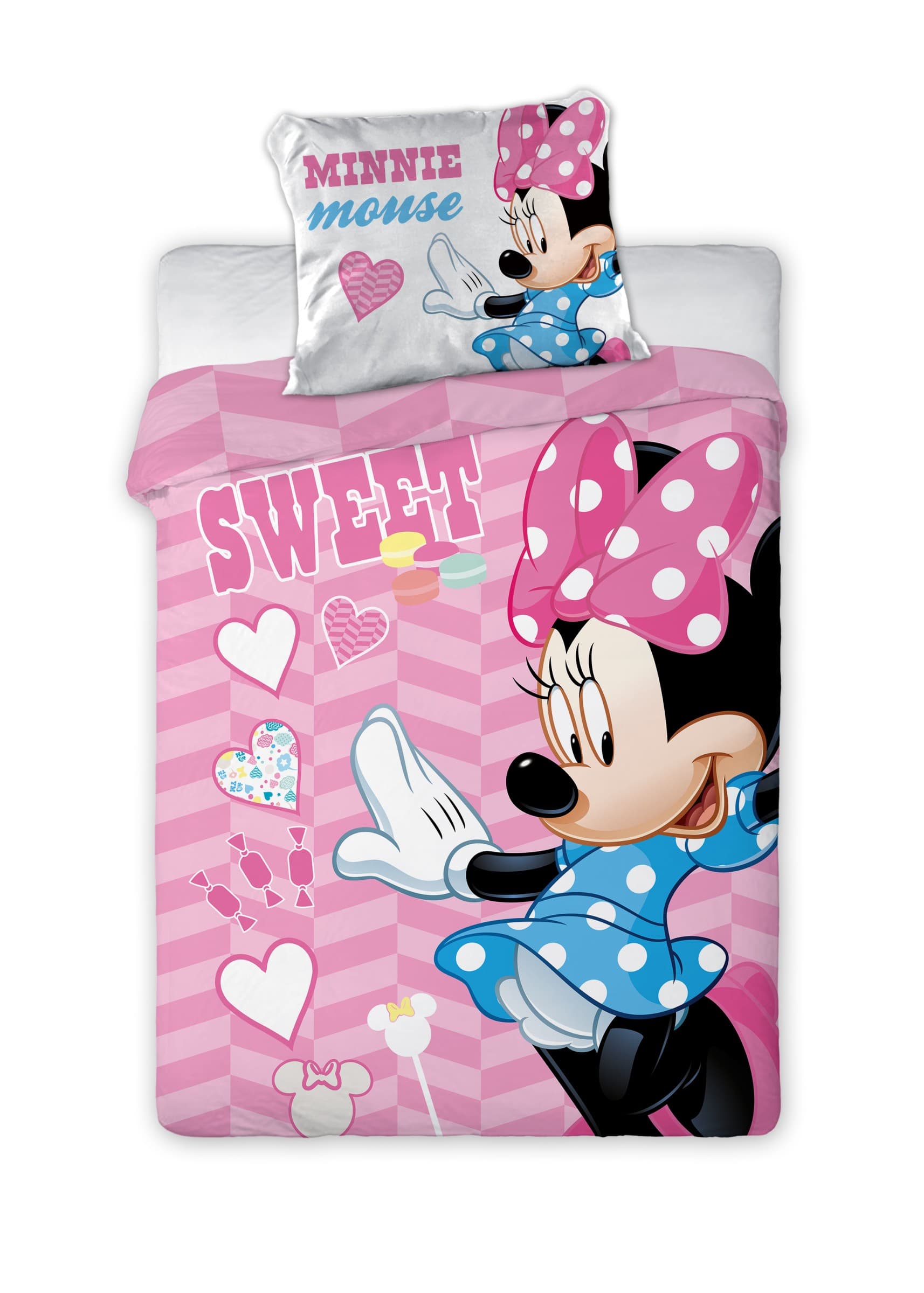 Detské bavlnené obliečky Nook Minnie Mouse 100x135 cm + 40x60 cm ružové