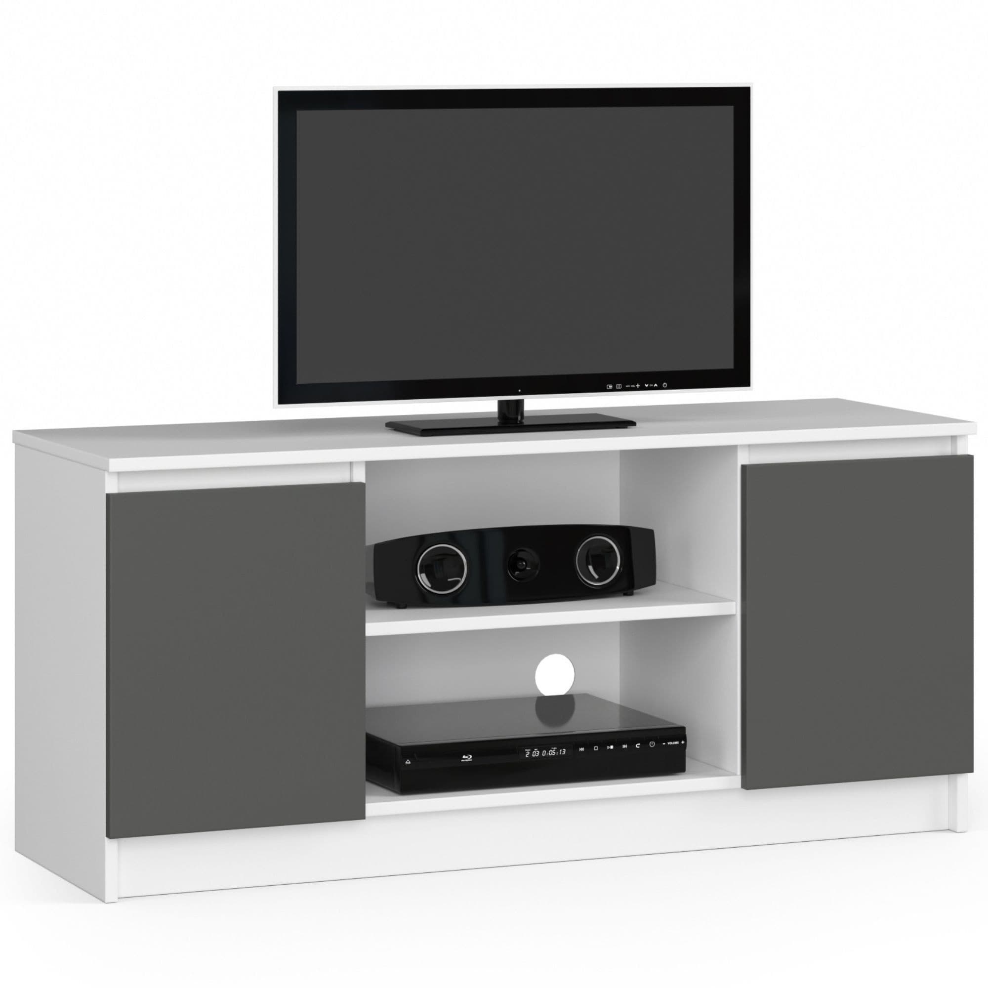 TV stolík Tonon 120 cm biely/grafitový sivý