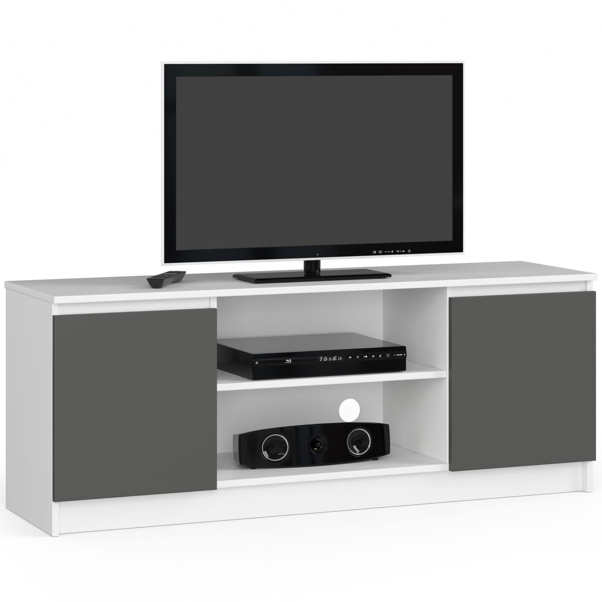 TV stolík Beron 140 cm biely/grafitovo sivý 1