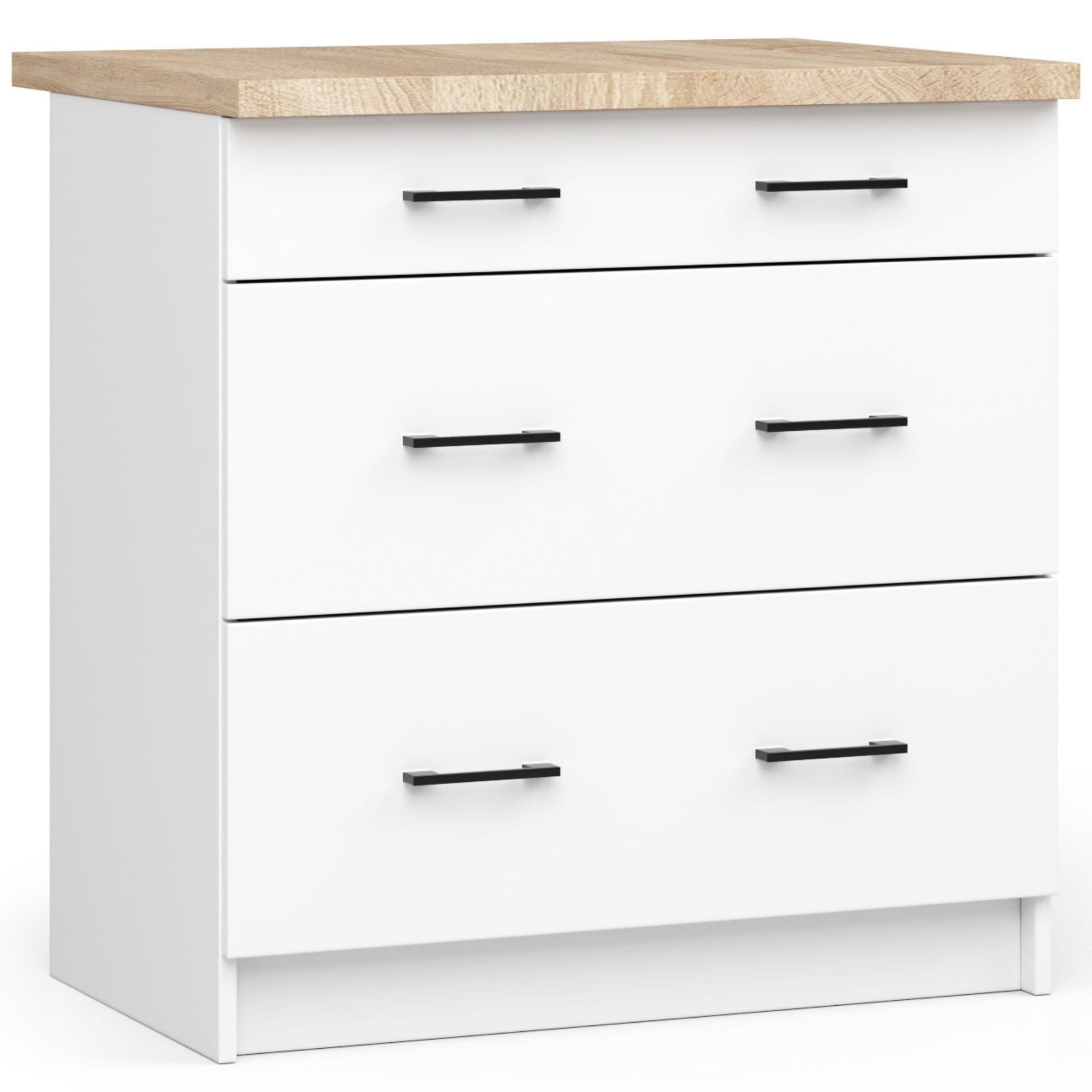 Kuchynská skrinka Olivia S 80 cm 3S biela 1