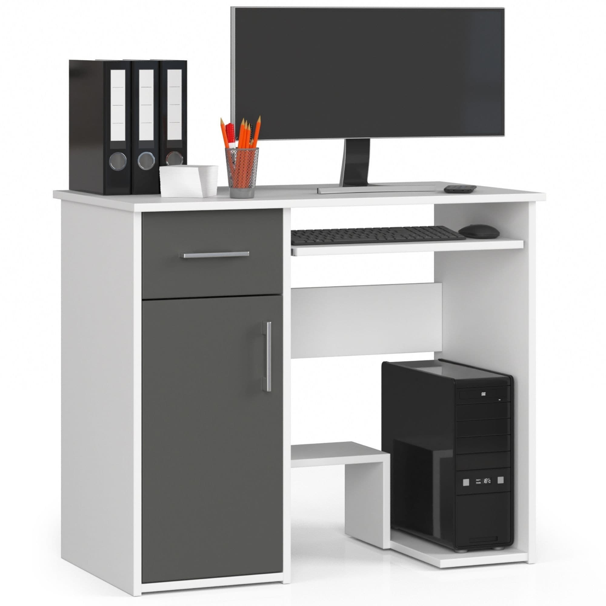 Volně stojící psací stůl JAY 90 cm bílý/šedý 1
