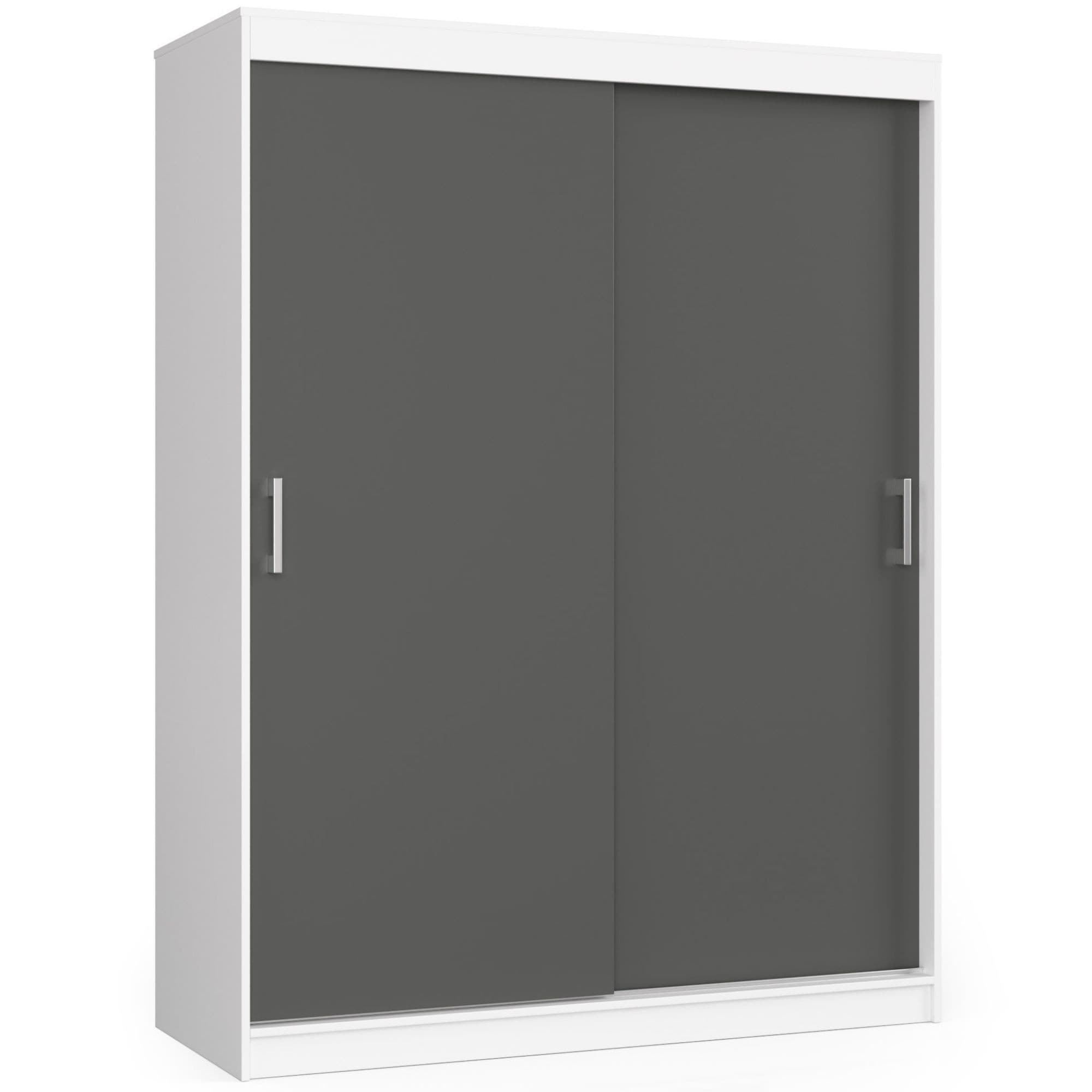 Šatníková skriňa posuvná 150 cm CLP biela/grafit 1