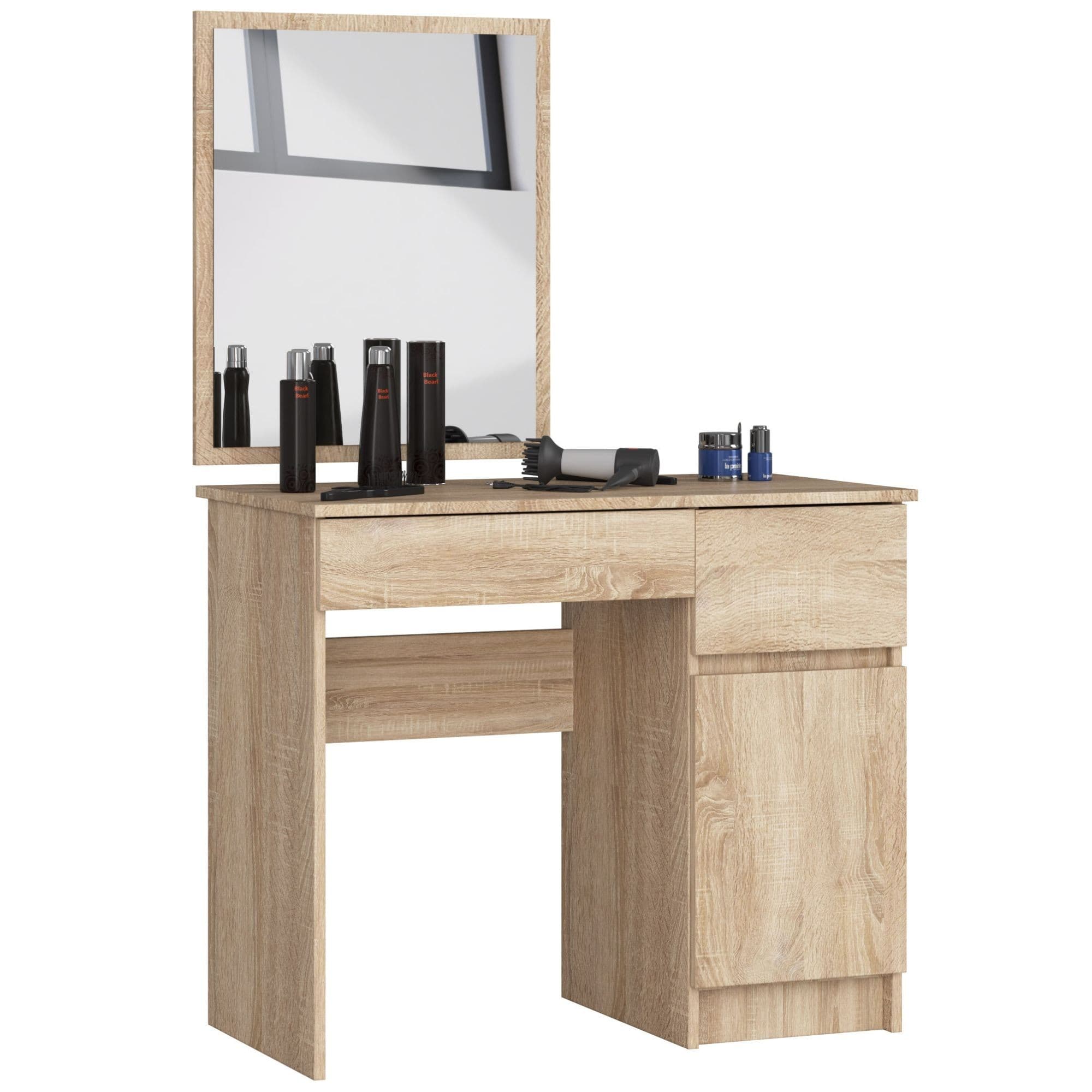 Kozmetický stolík so zrkadlom P-2/SL dub sonoma pravý 1