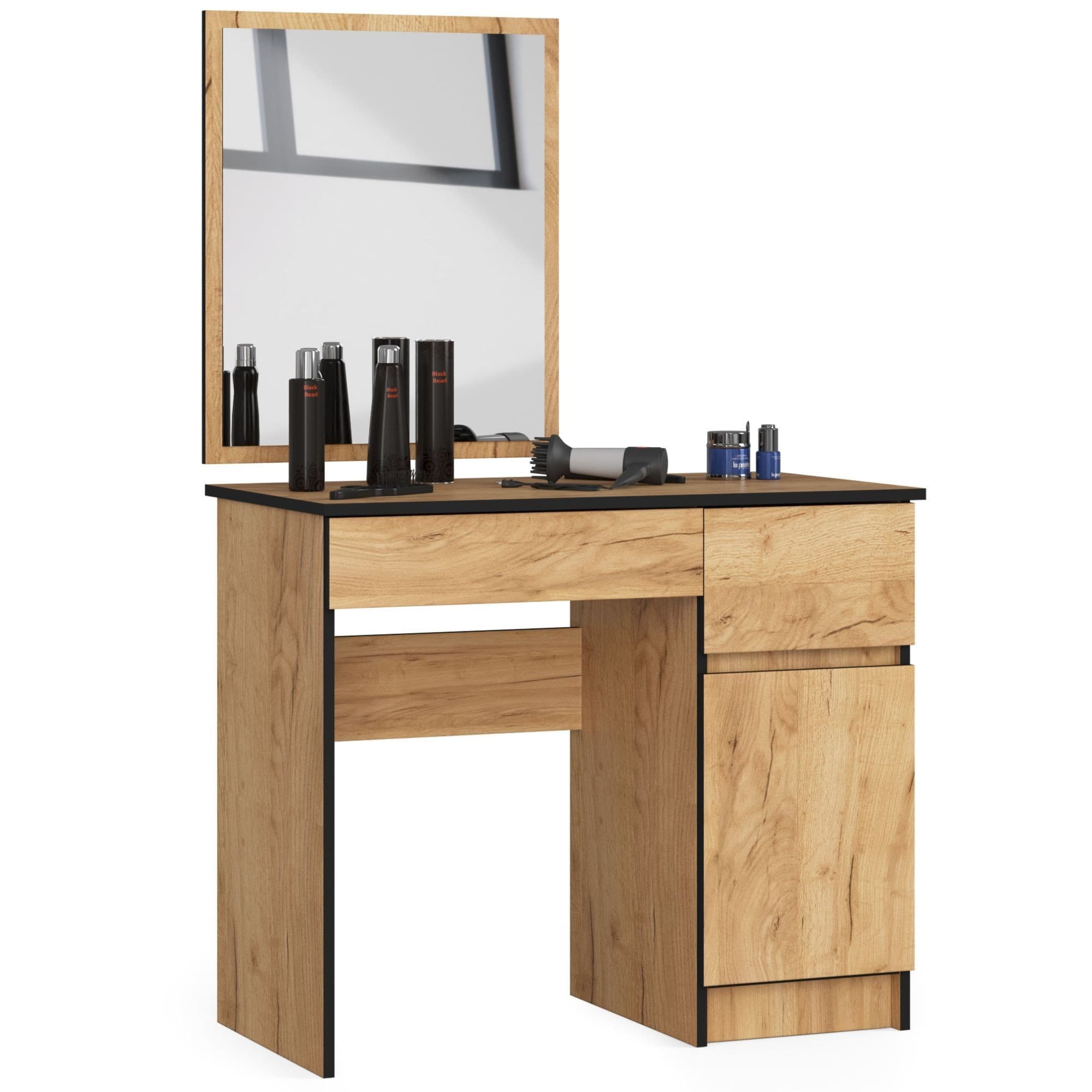 Kozmetický stolík so zrkadlom P-2/SL dub craft pravý 1
