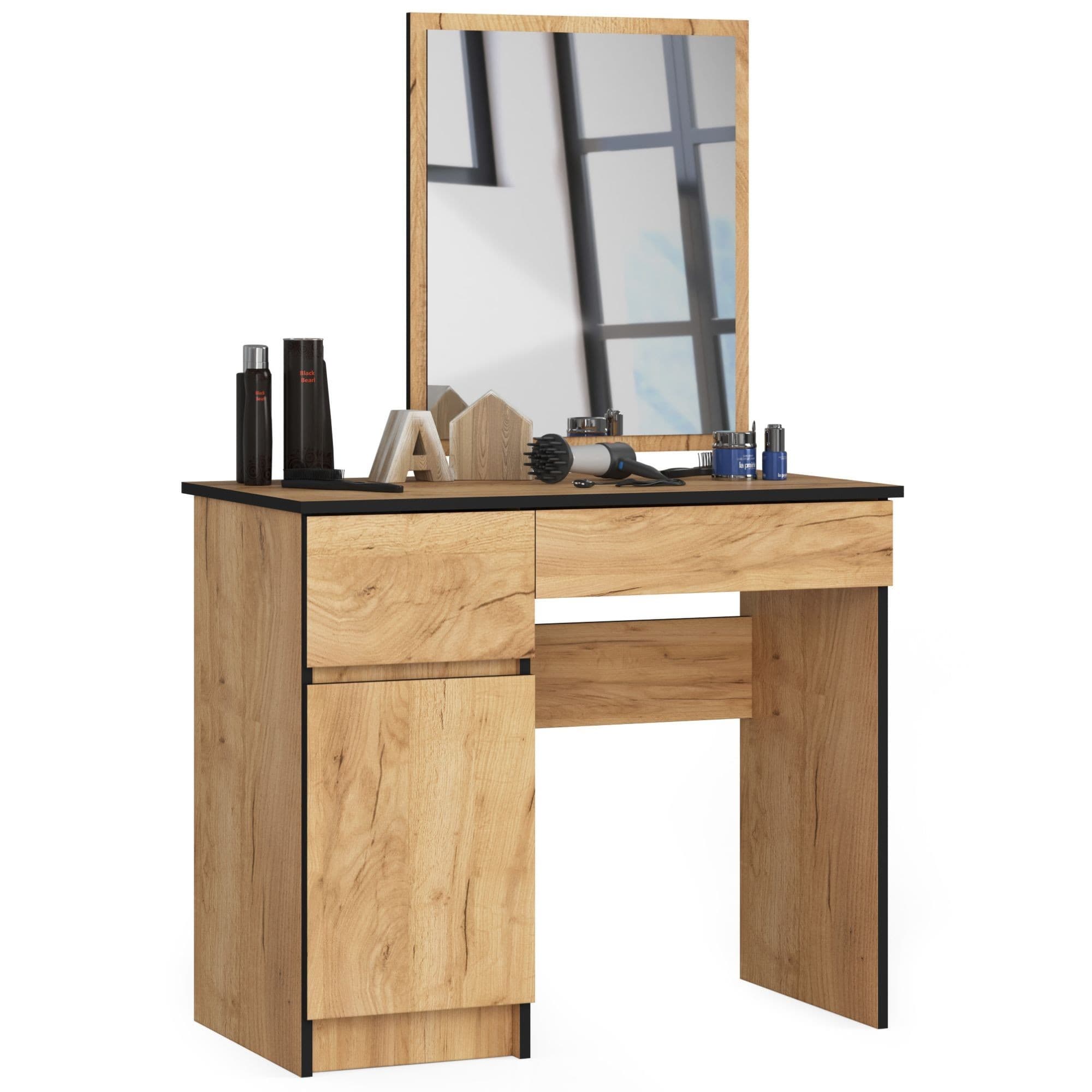 Kozmetický stolík so zrkadlom P-2/SL dub craft ľavý 1