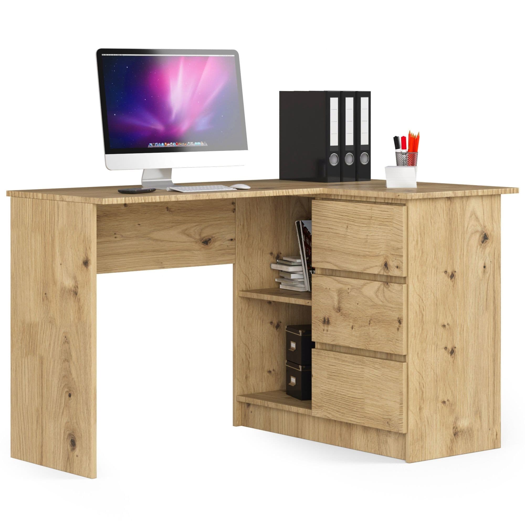 Rohový písací stôl B16 124 cm dub artisan pravý 1