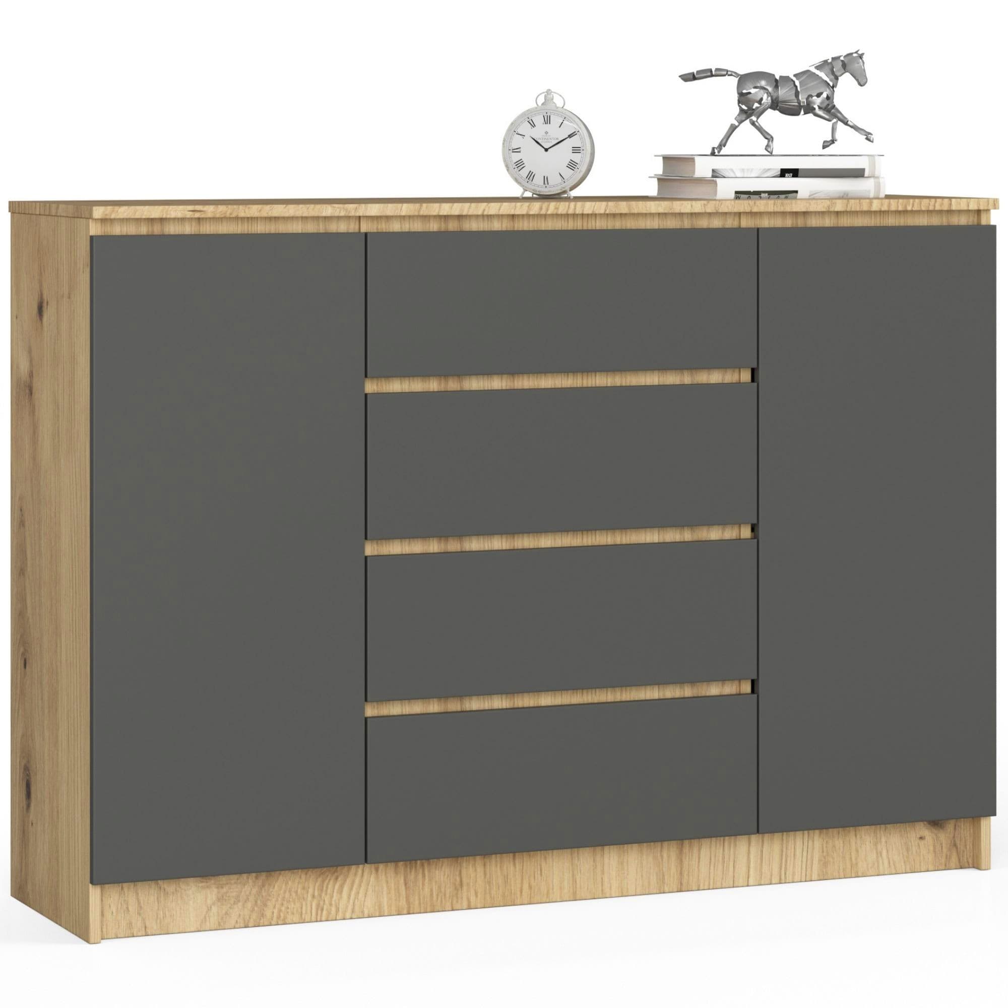 Komoda Tove K 140 cm dub artisan/šedý grafit 1