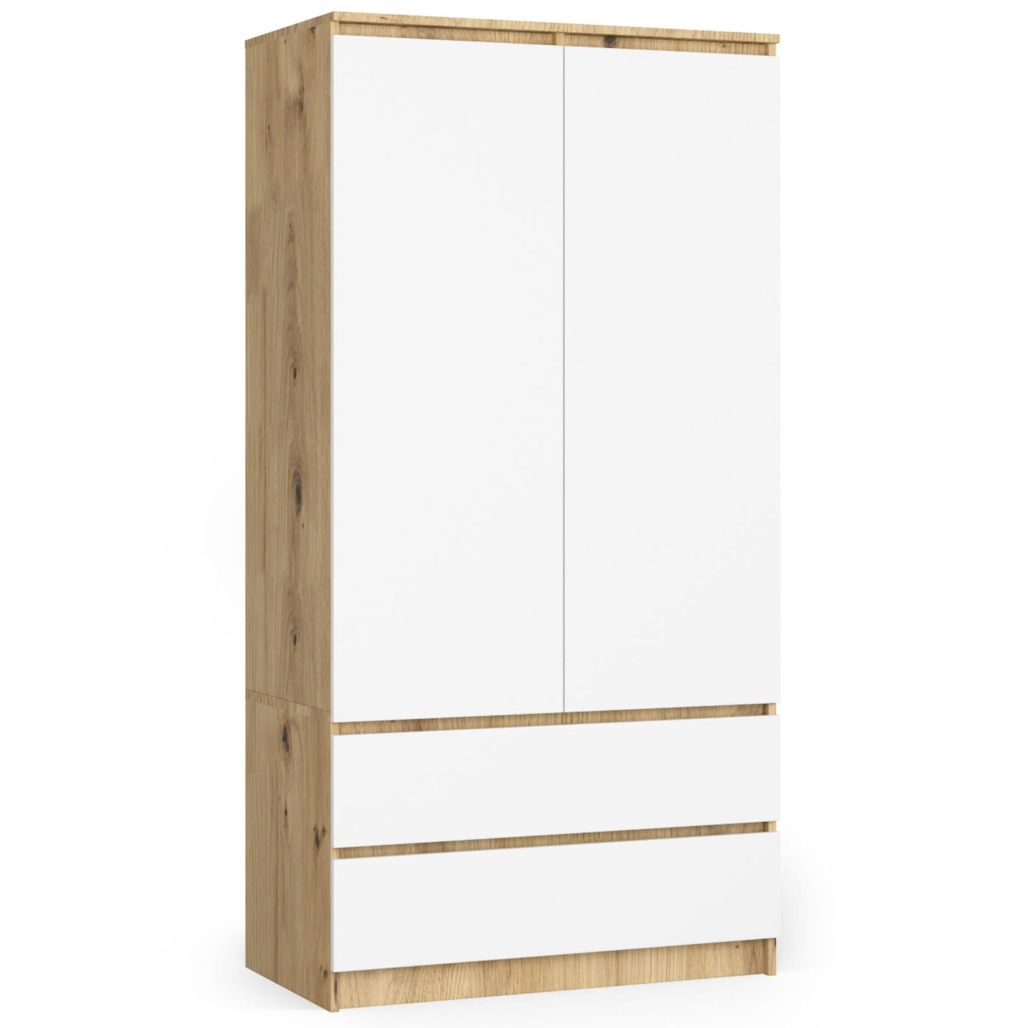 Šatníková skriňa Star 90 cm dub artisan/biela 1