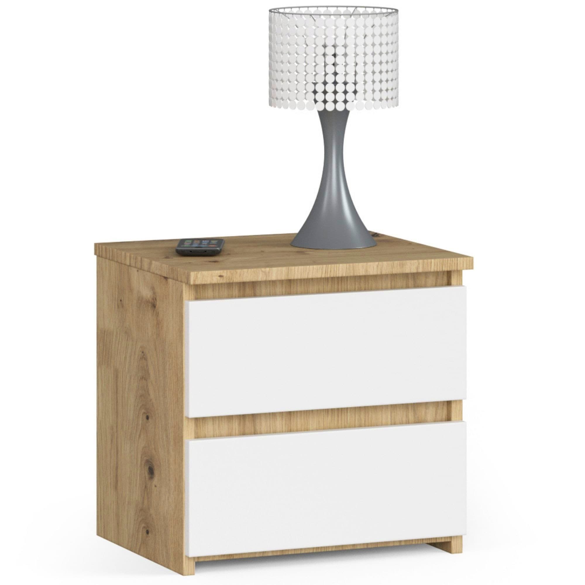 Nočný stolík CL2 40 cm dub artisan/biely 1