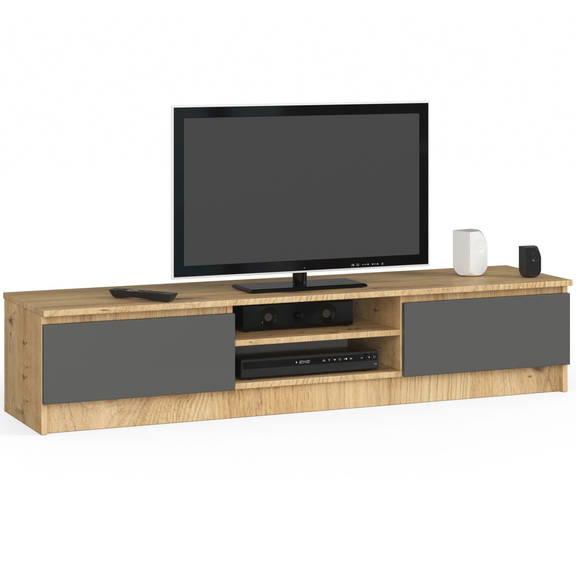 TV stolík Ronon 160 cm remeselný dub/grafit sivý 1