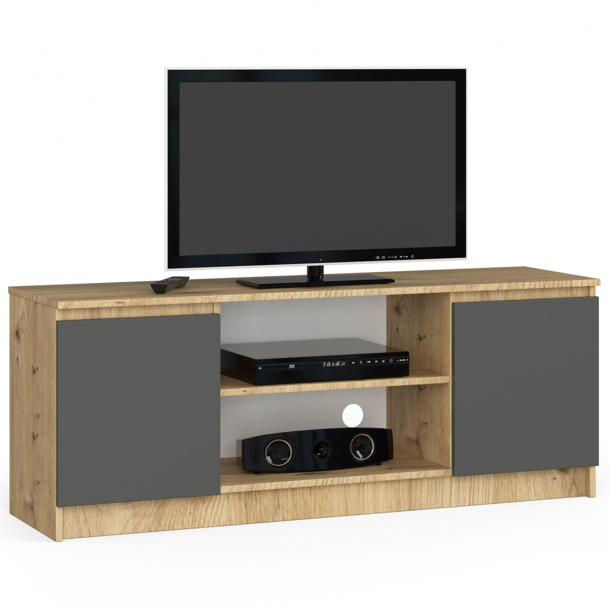 TV stolík Beron 140 cm dub artisan/grafitová sivá 1