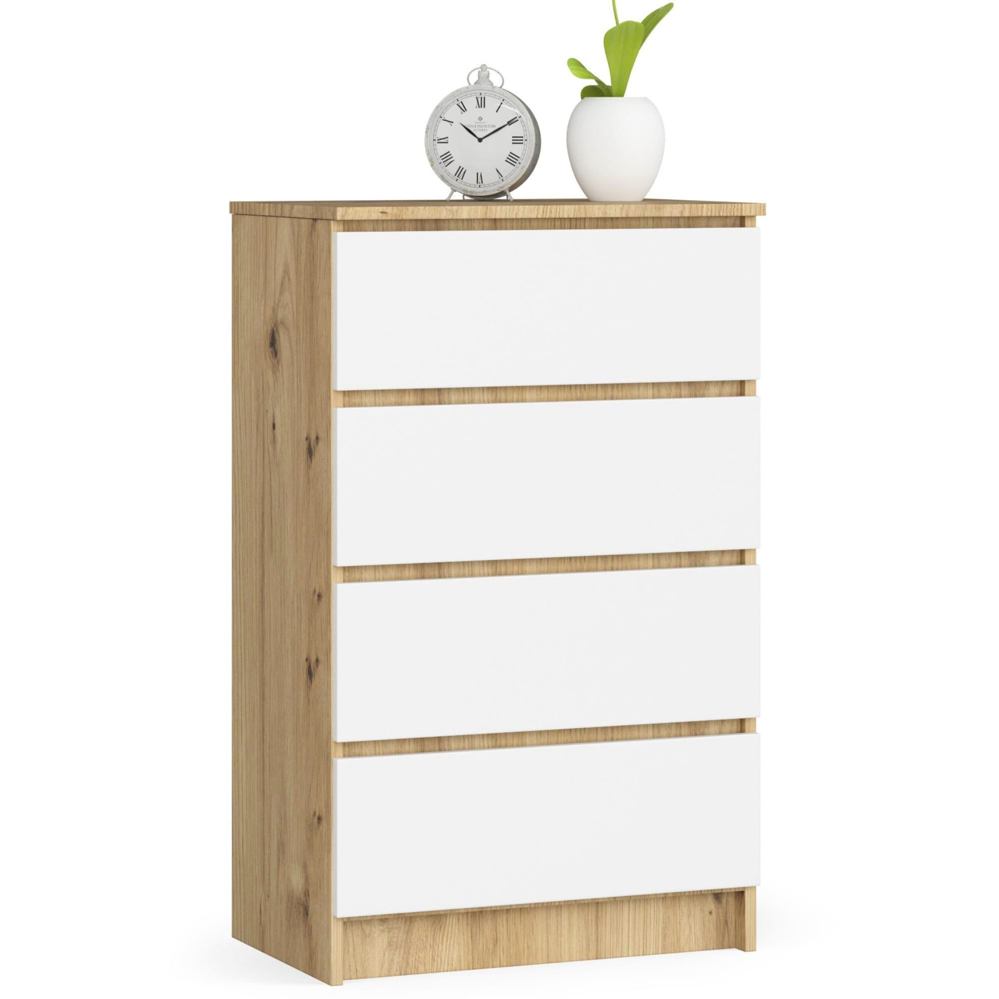 Komoda Kuba 60 cm - 4 zásuvky dub artisan/biela 1