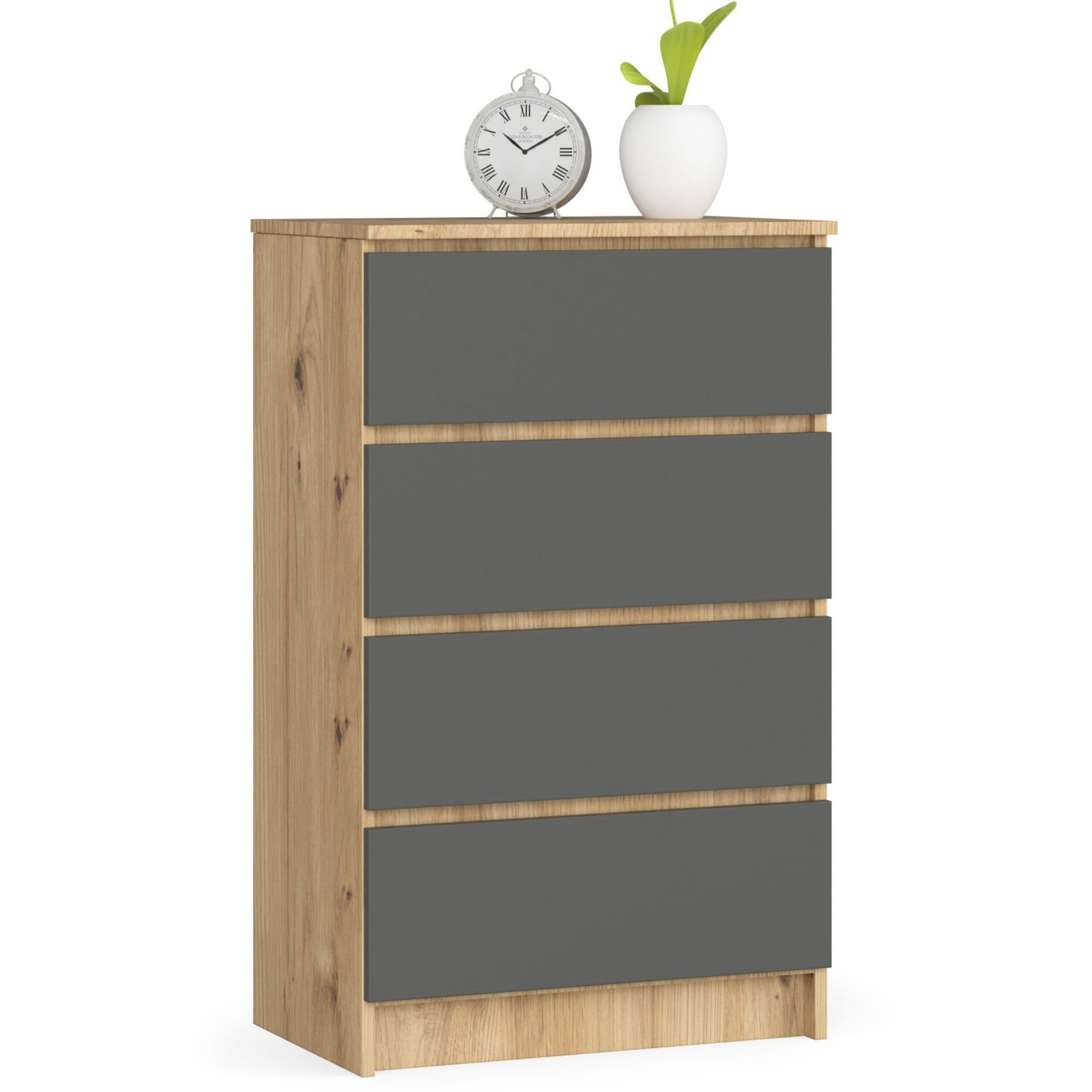Komoda Kuba 60 cm - 4 zásuvky dub artisan/grafitová 1