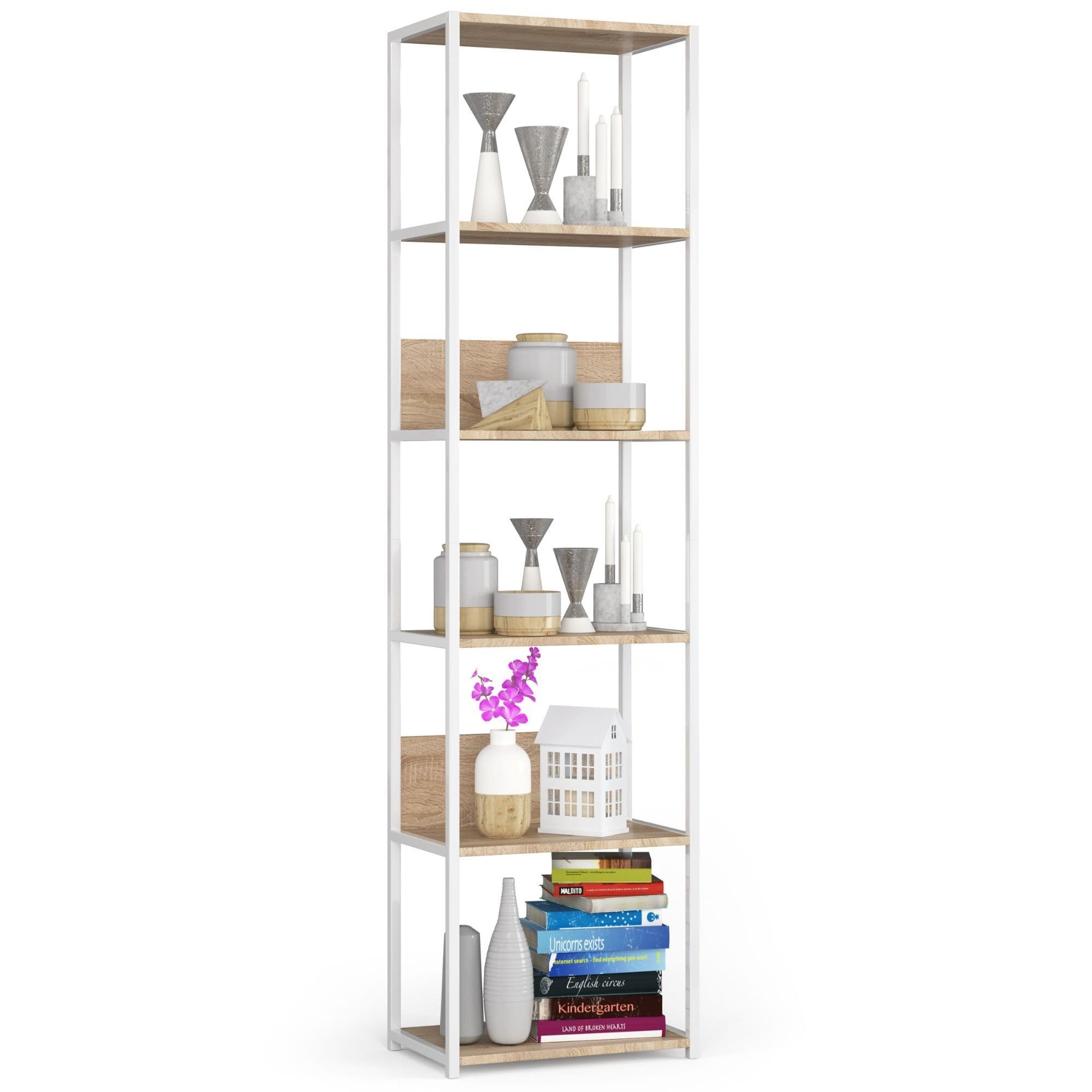 Regál LOFT 50 cm biely/dub sonoma 1