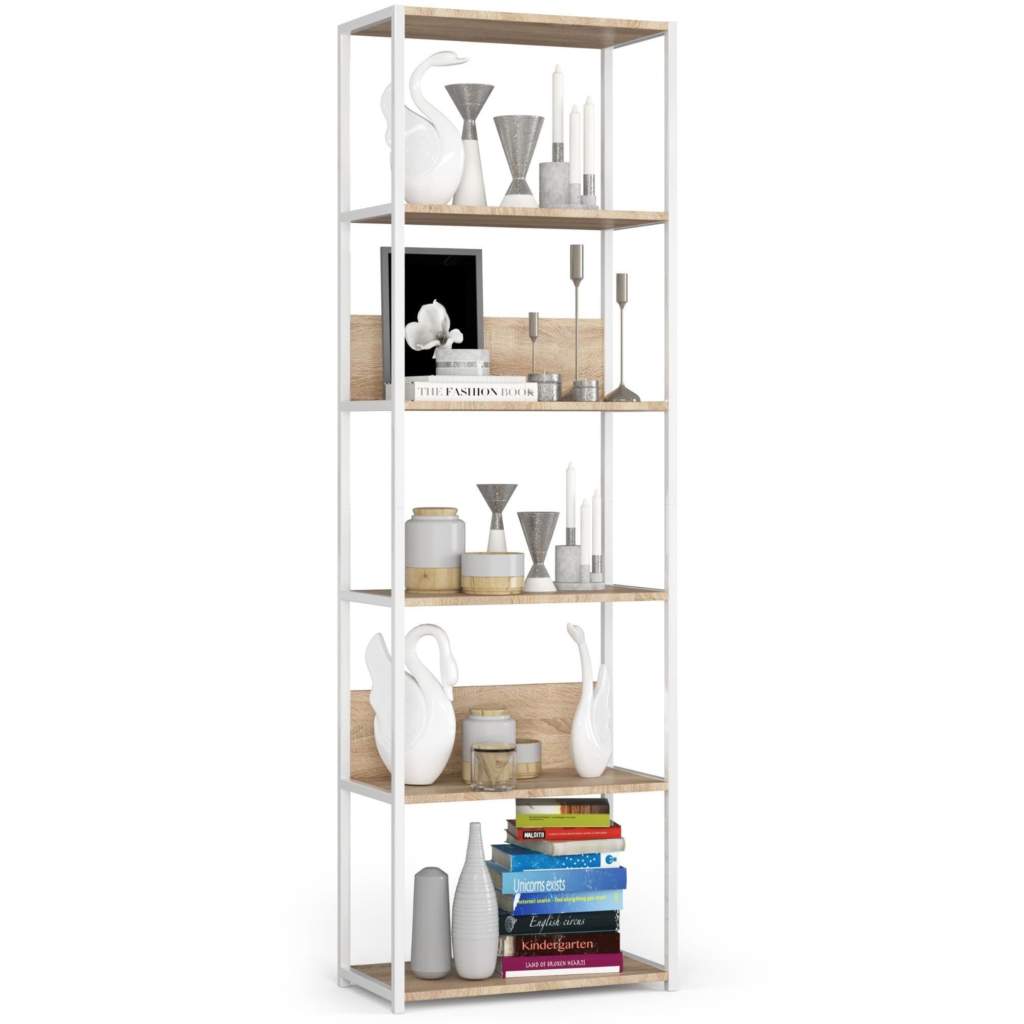 Regál LOFT 60 cm biely/dub sonoma