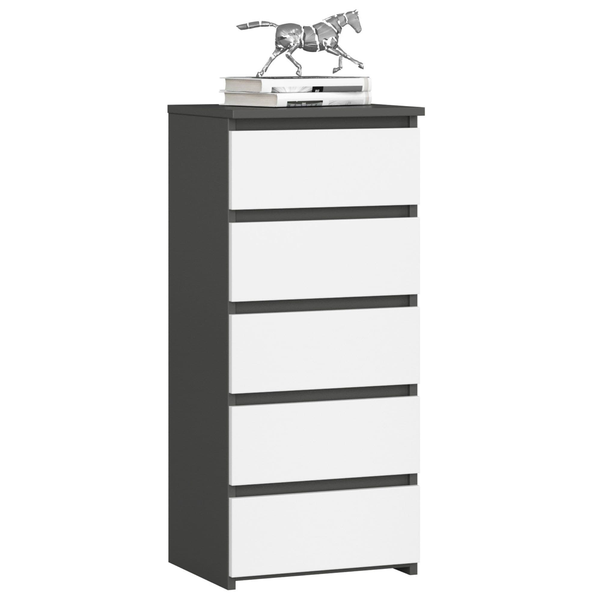 Komoda CL5 40 cm grafitovo šedá/biela