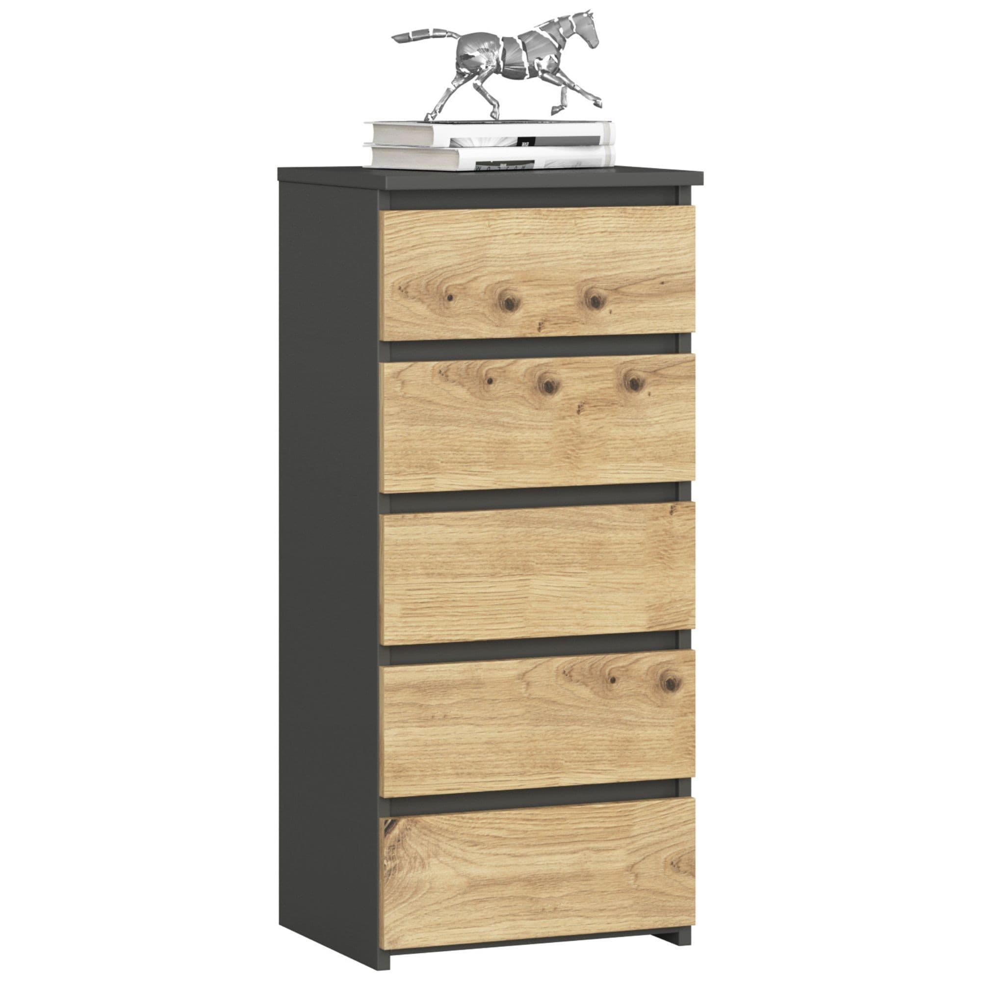 Komoda CL5 40 cm grafitově šedá/dub artisan 1