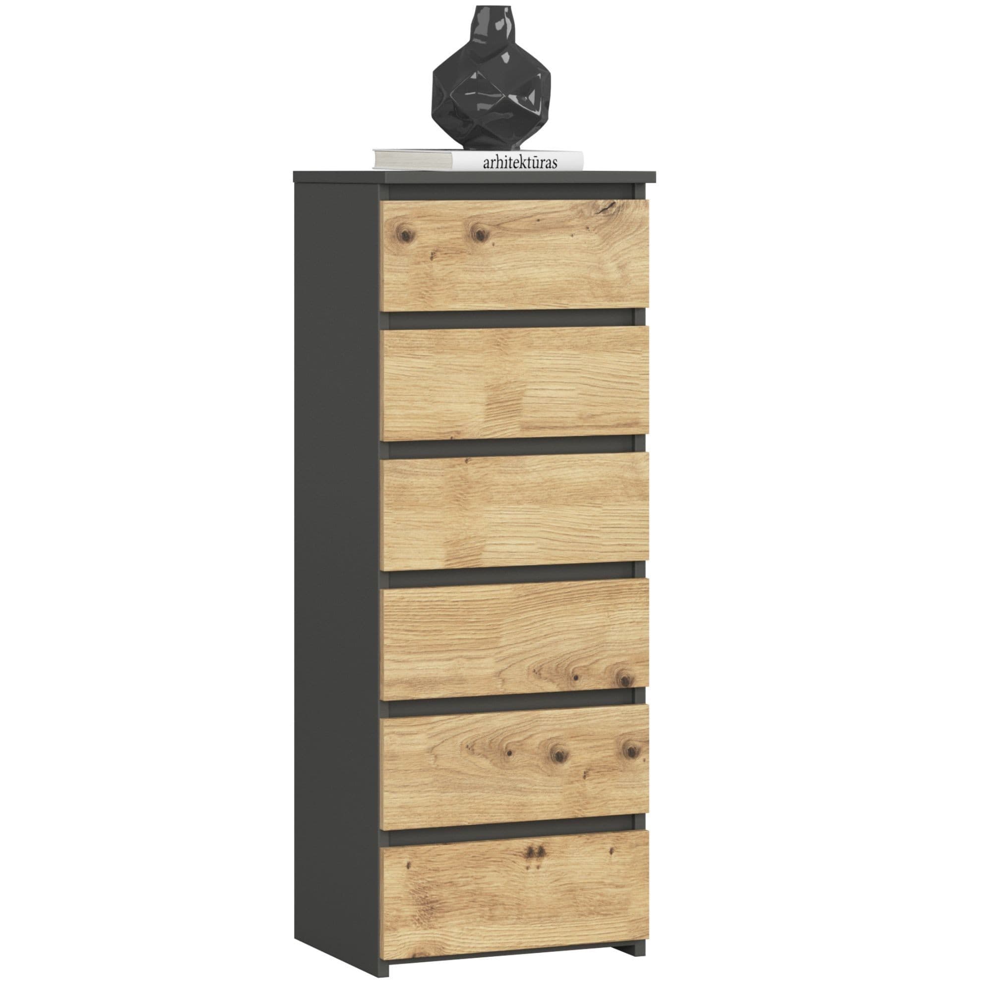 Komoda CL6 40 cm grafitově šedá/dub artisan 1