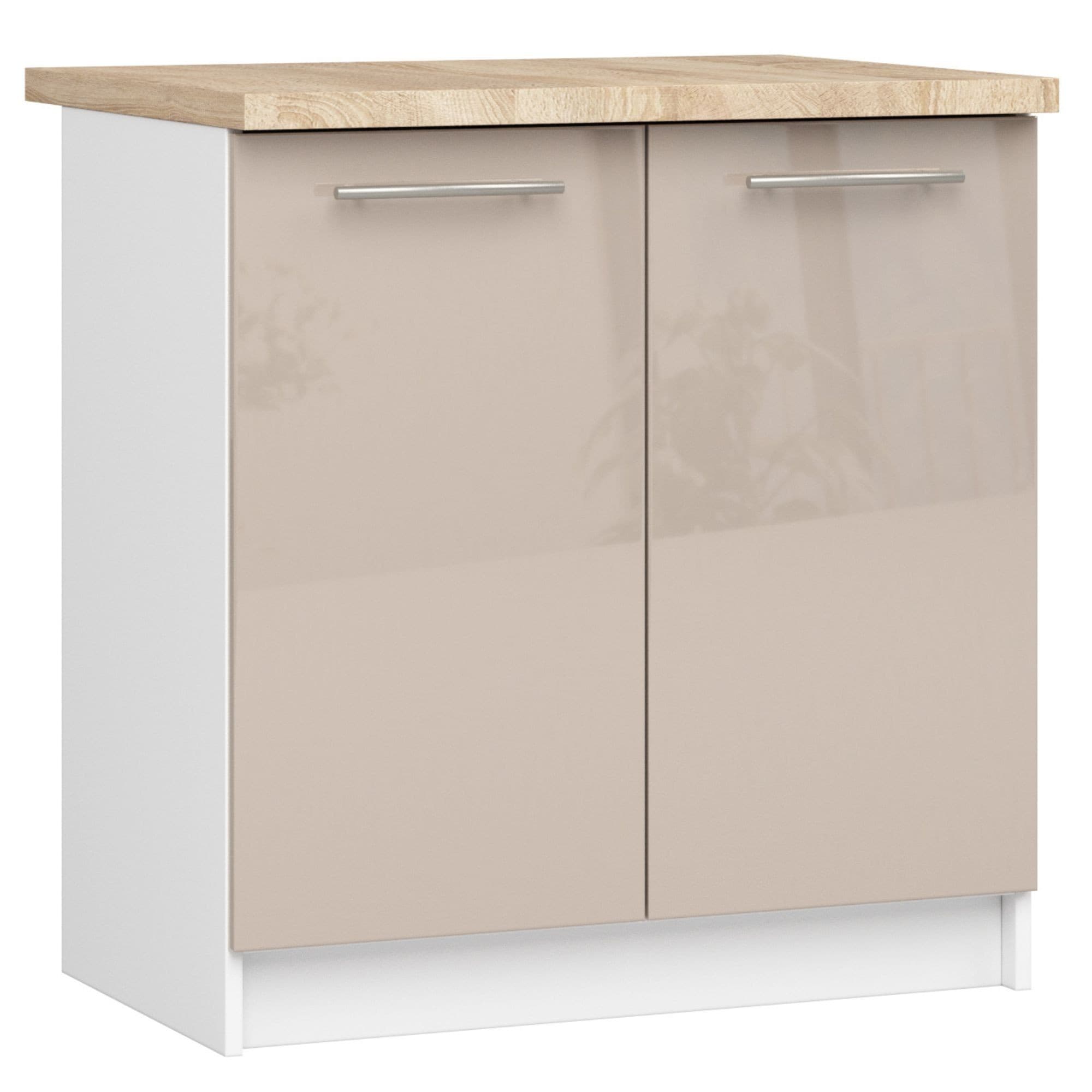 Kuchynská skrinka Olivie S 80 cm 2D biela/cappuccino lesk 1