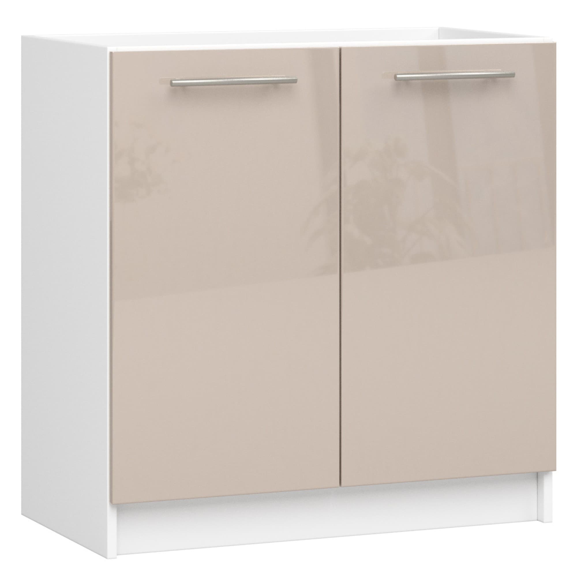 Kuchynská skrinka pod drez Olivie S 80 cm biela/cappuccino lesk