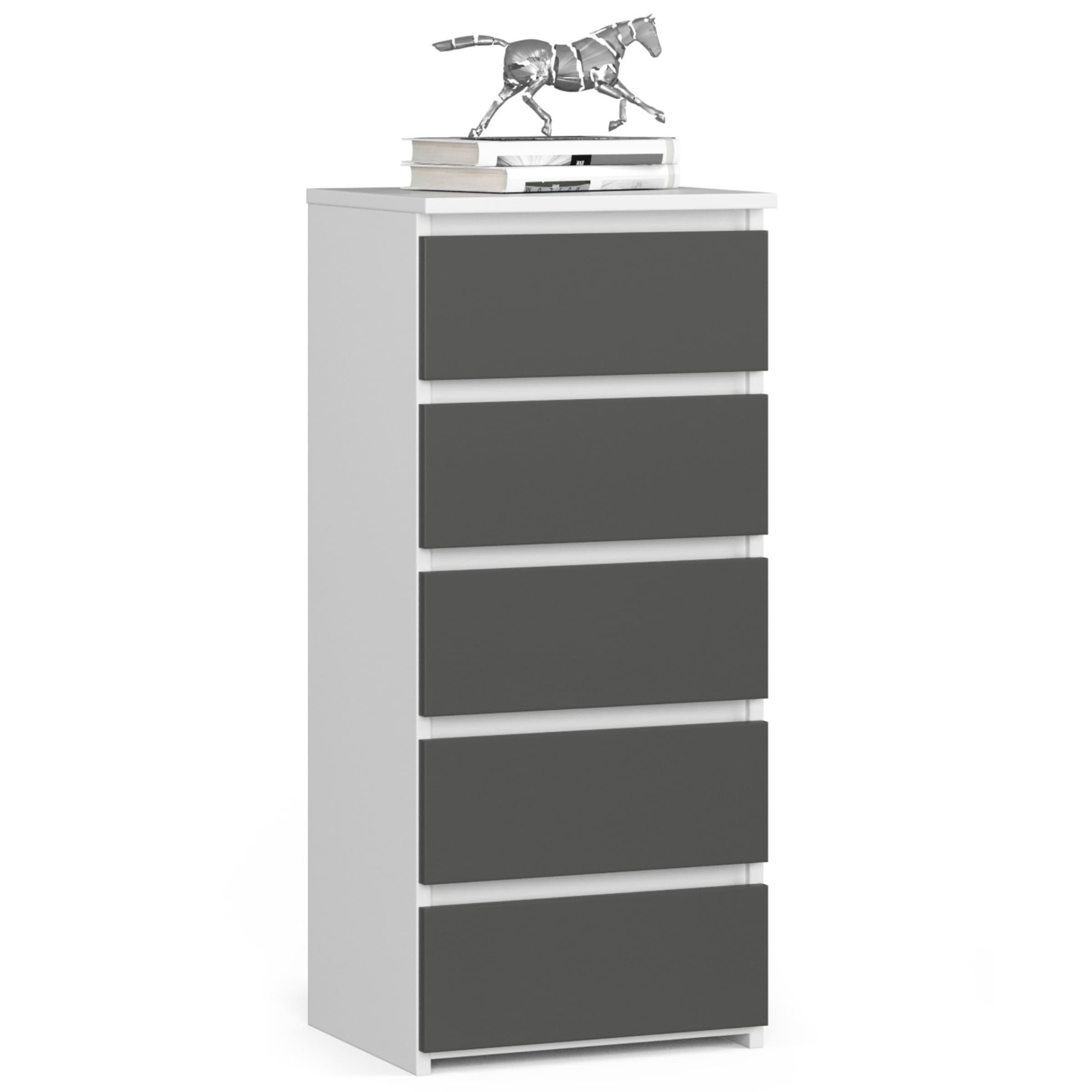 Komoda CL5 40 cm bílá/grafitově šedá