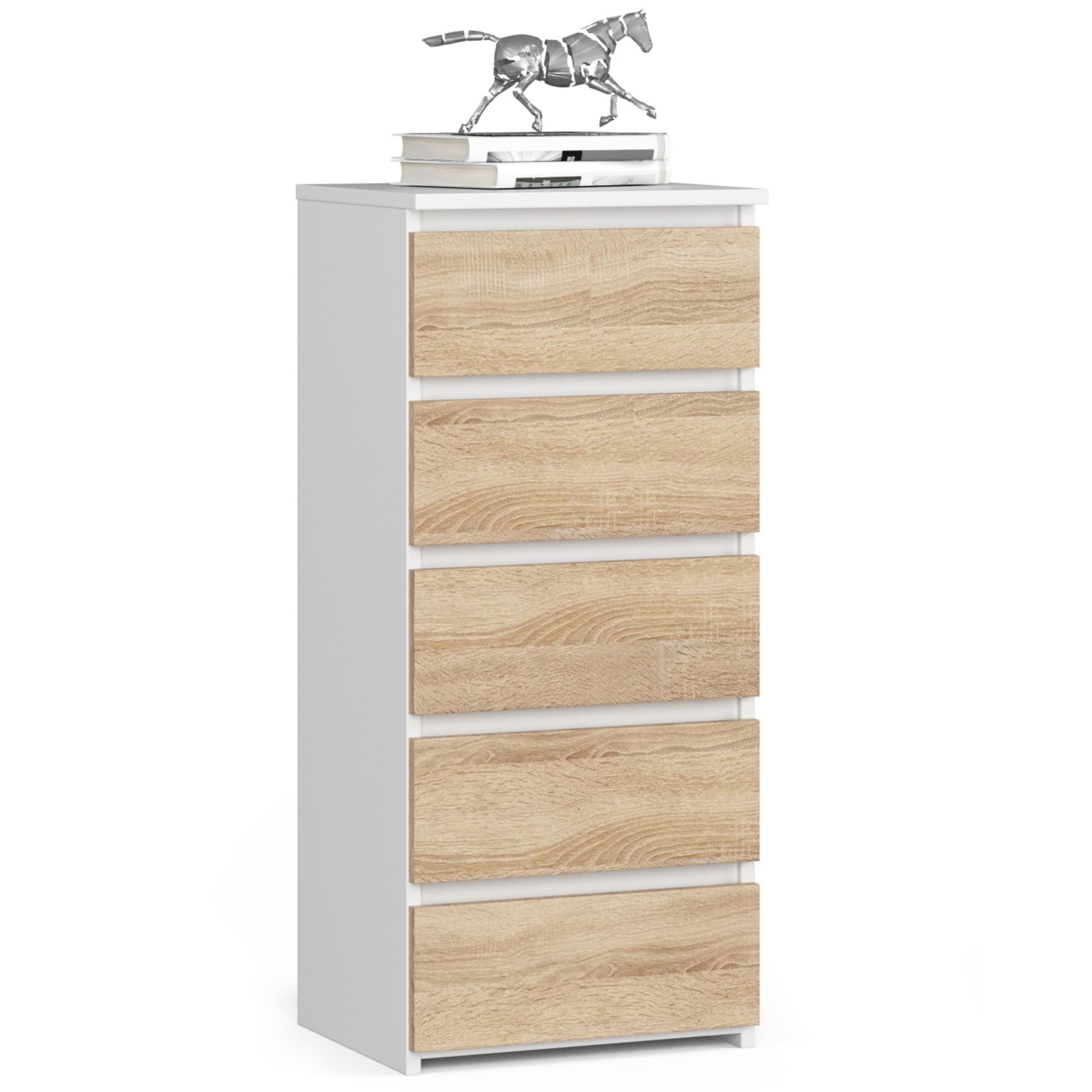 Komoda CL5 40 x 92 cm so zásuvkami biela/dub sonoma 1
