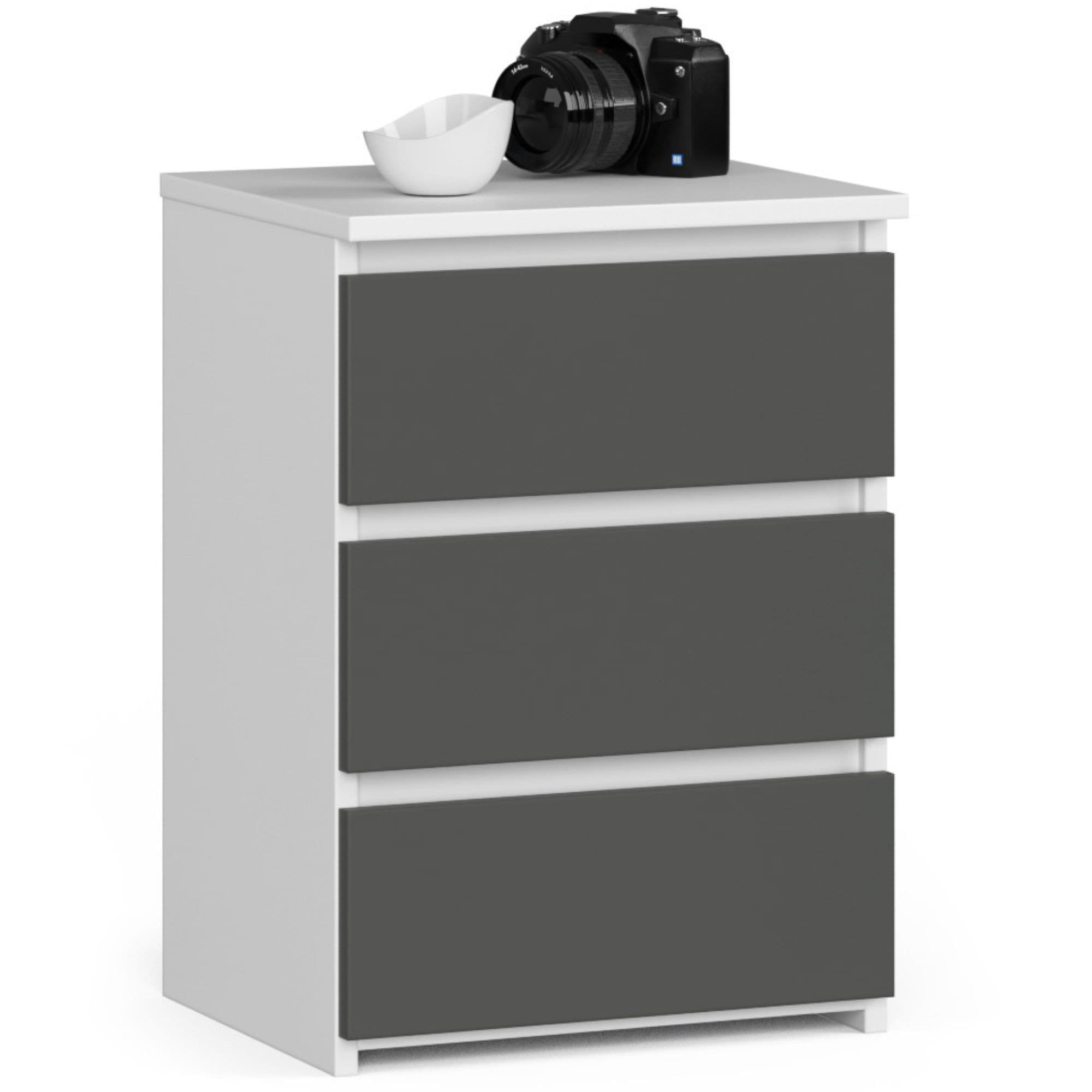 Komoda CL3 40 cm biela/grafitovo sivá