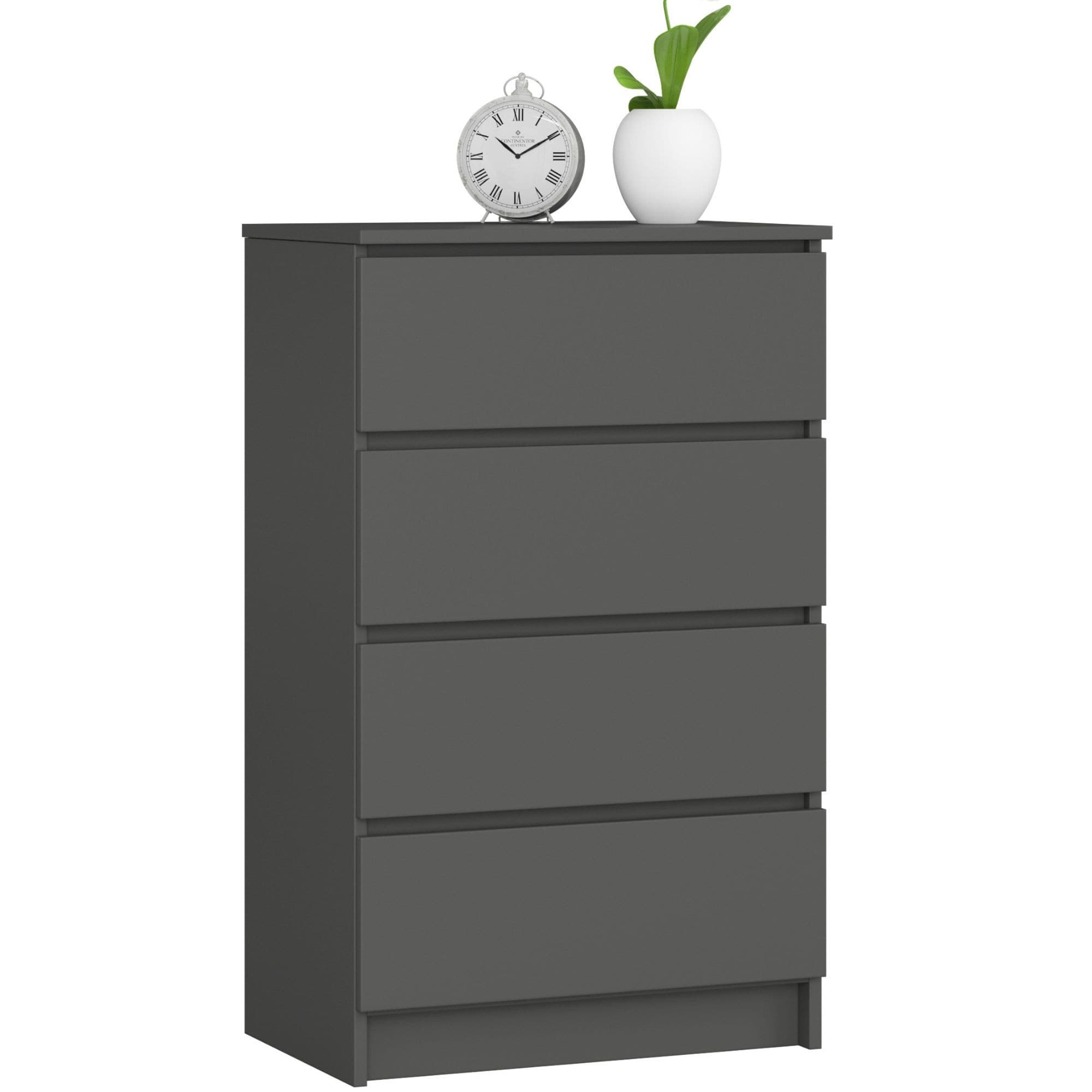 Komoda Kuba 60 cm - 4 šuplíky grafit 1