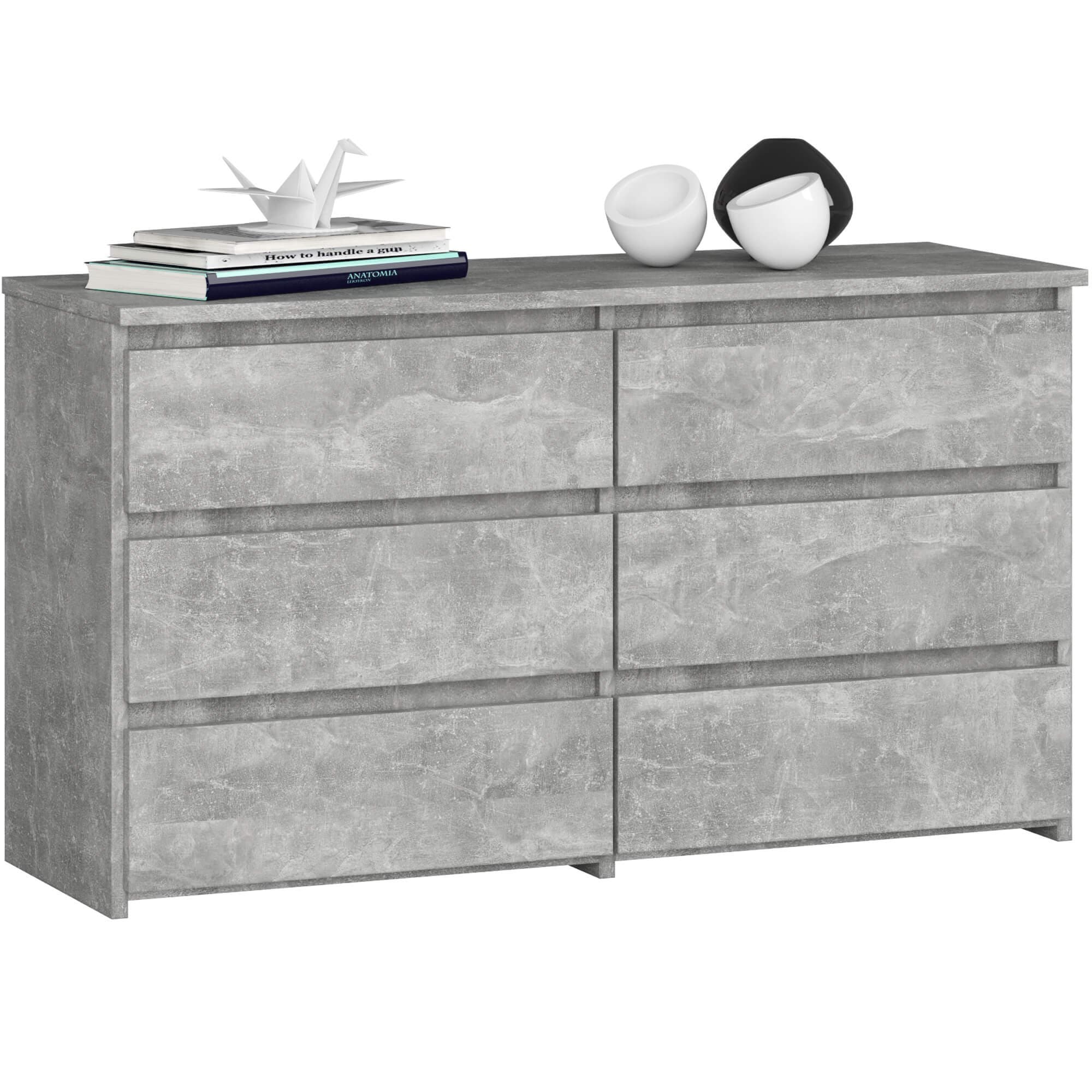 Komoda CL 100 cm 6 zásuviek betón