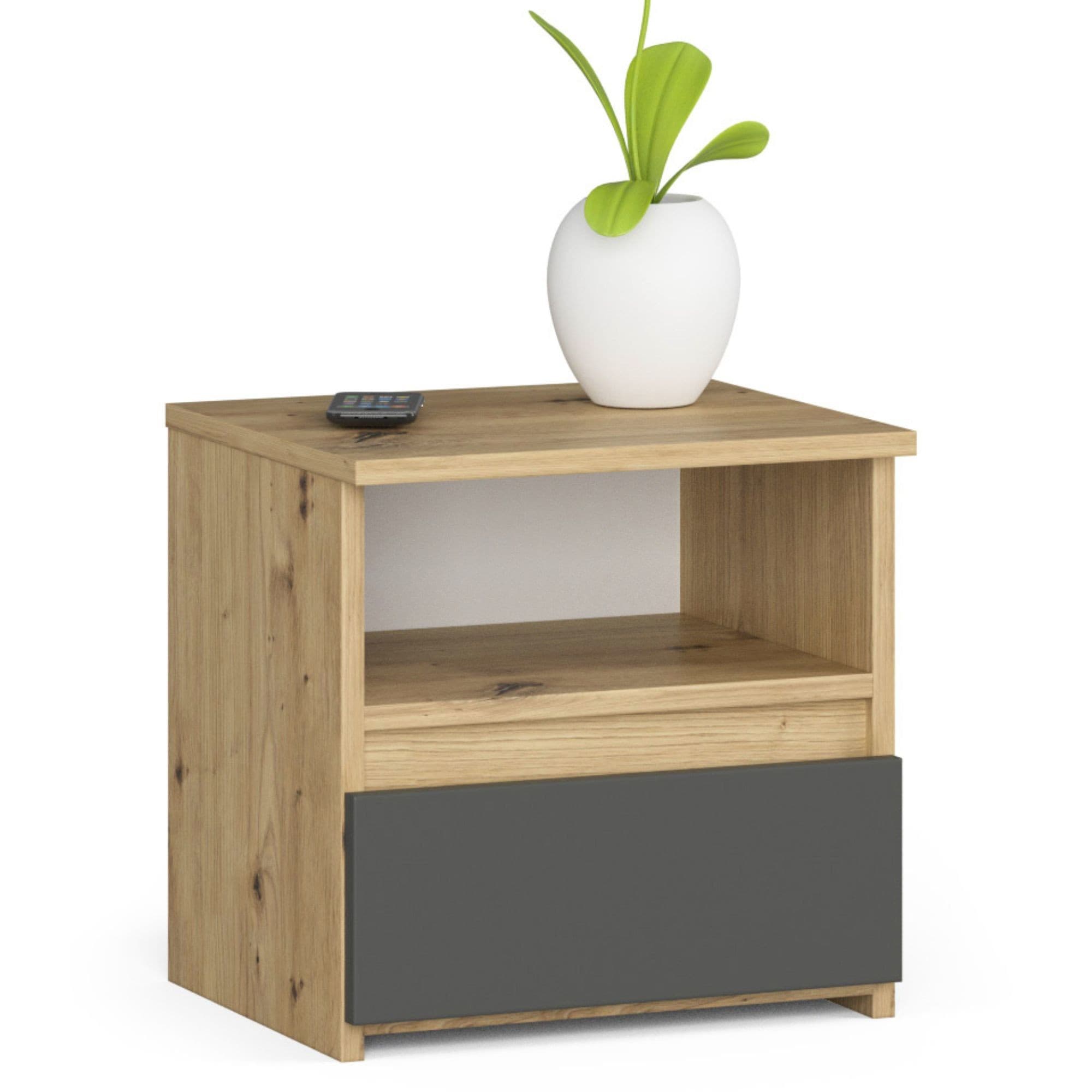 Nočný stolík CL1 40 cm dub artisan/grafitovo sivý