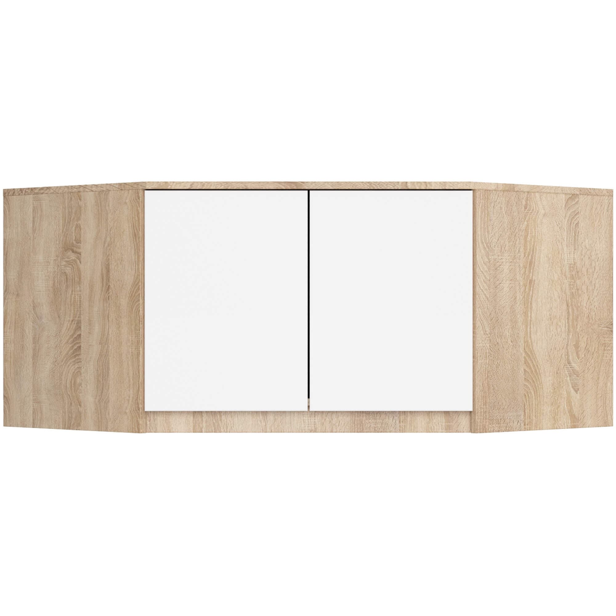 Nadstavec na rohovú šatníkovú skriňu CLP 100 cm dub sonoma/biela 1