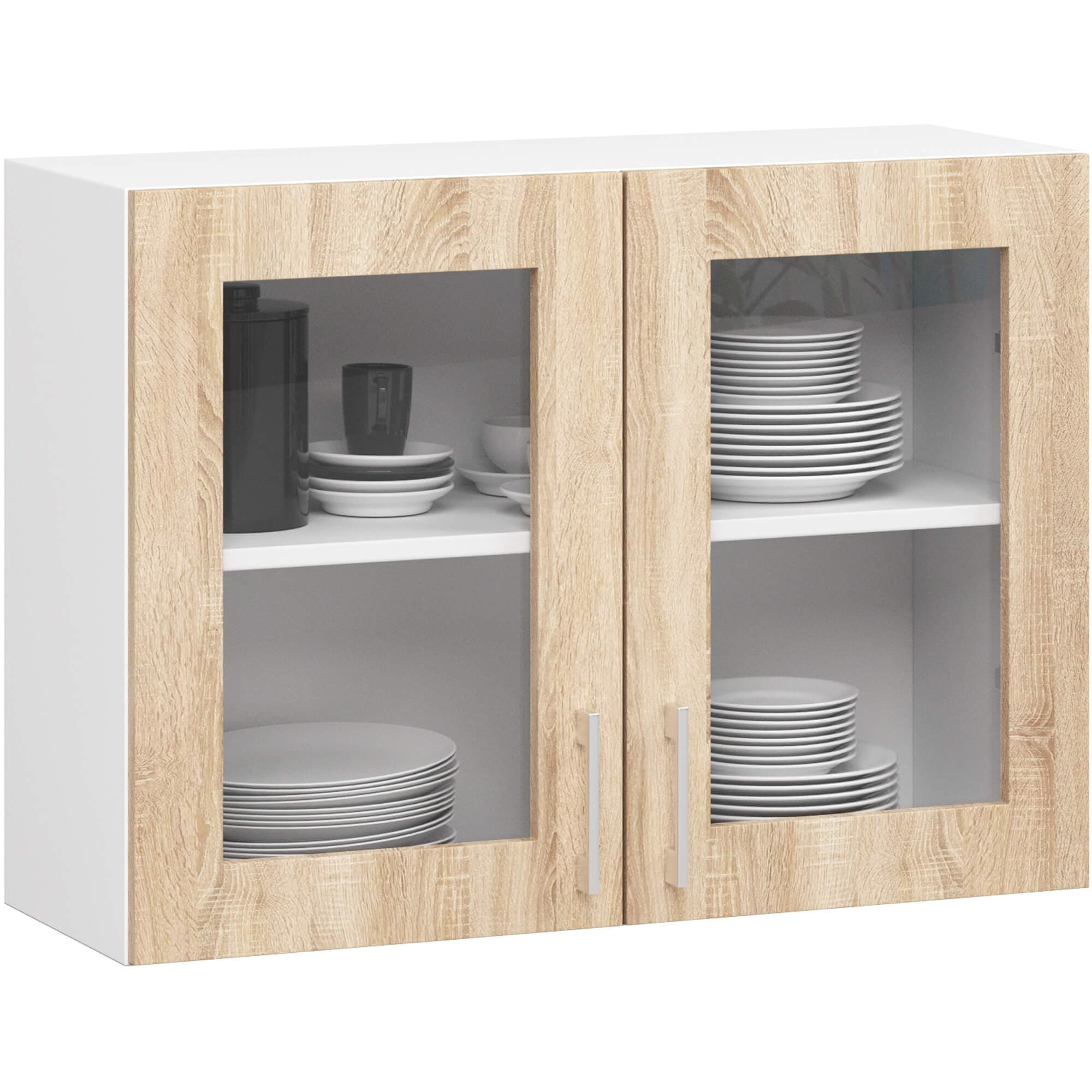 Kuchynská závesná skrinka ARTUS LIMA W80 H580 biela/dub sonoma