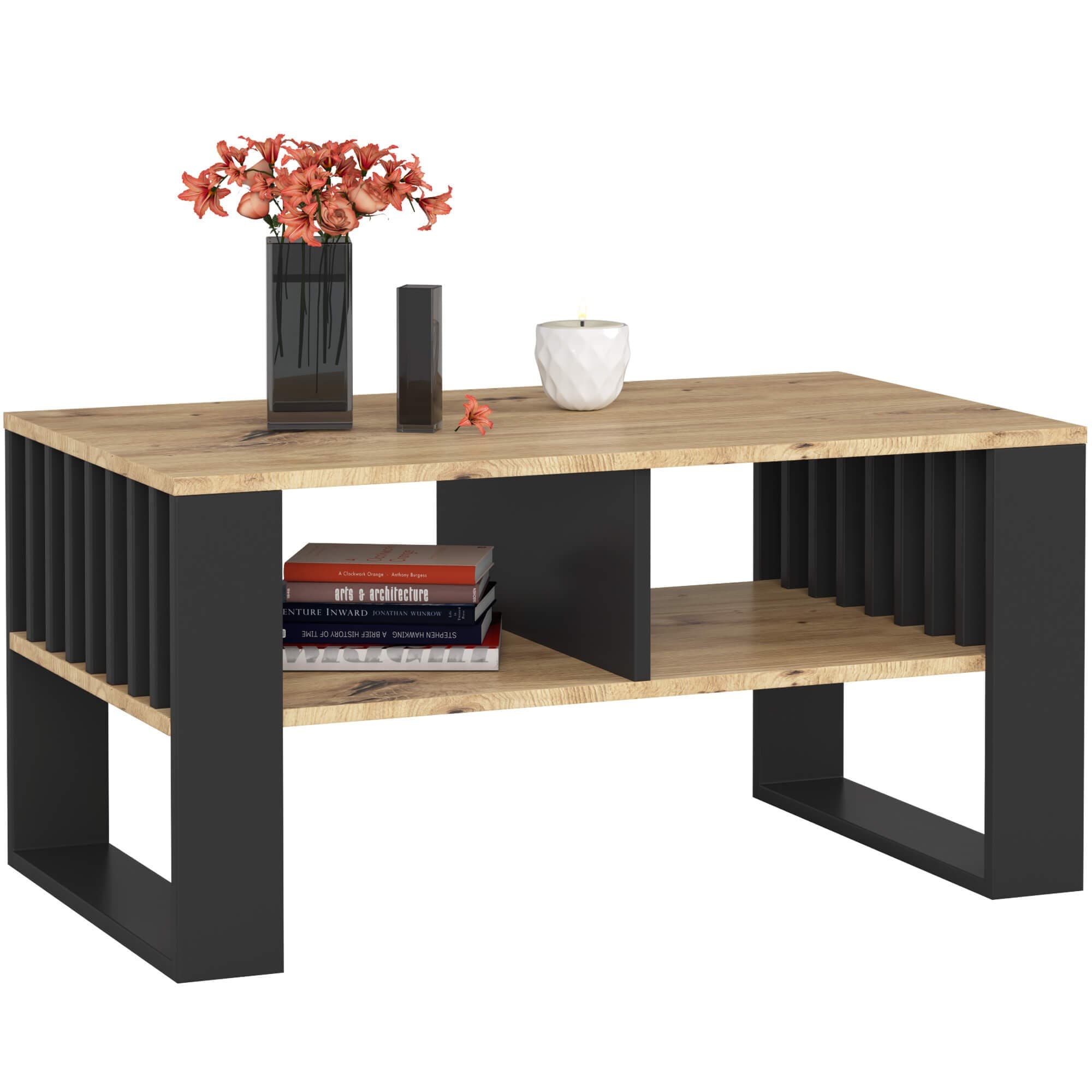 Konferenčný stolík Rockford dub artisan/čierny