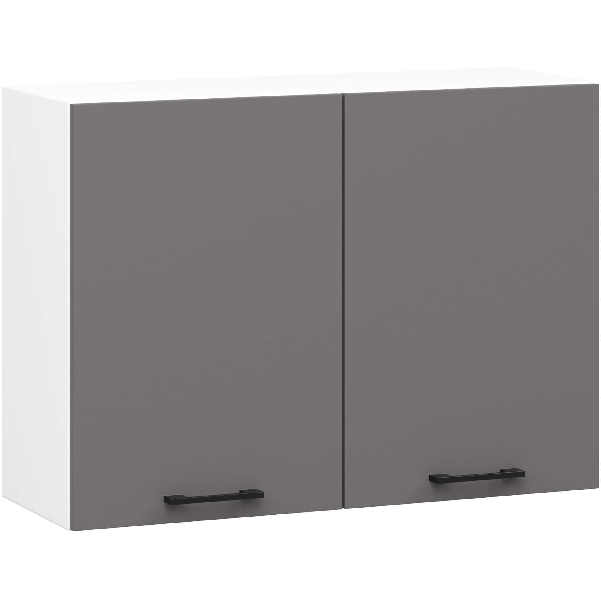 Závesná kuchynská skrinka OLIVIE 80x58 cm 01 matná biela/matná grafitovo šedá