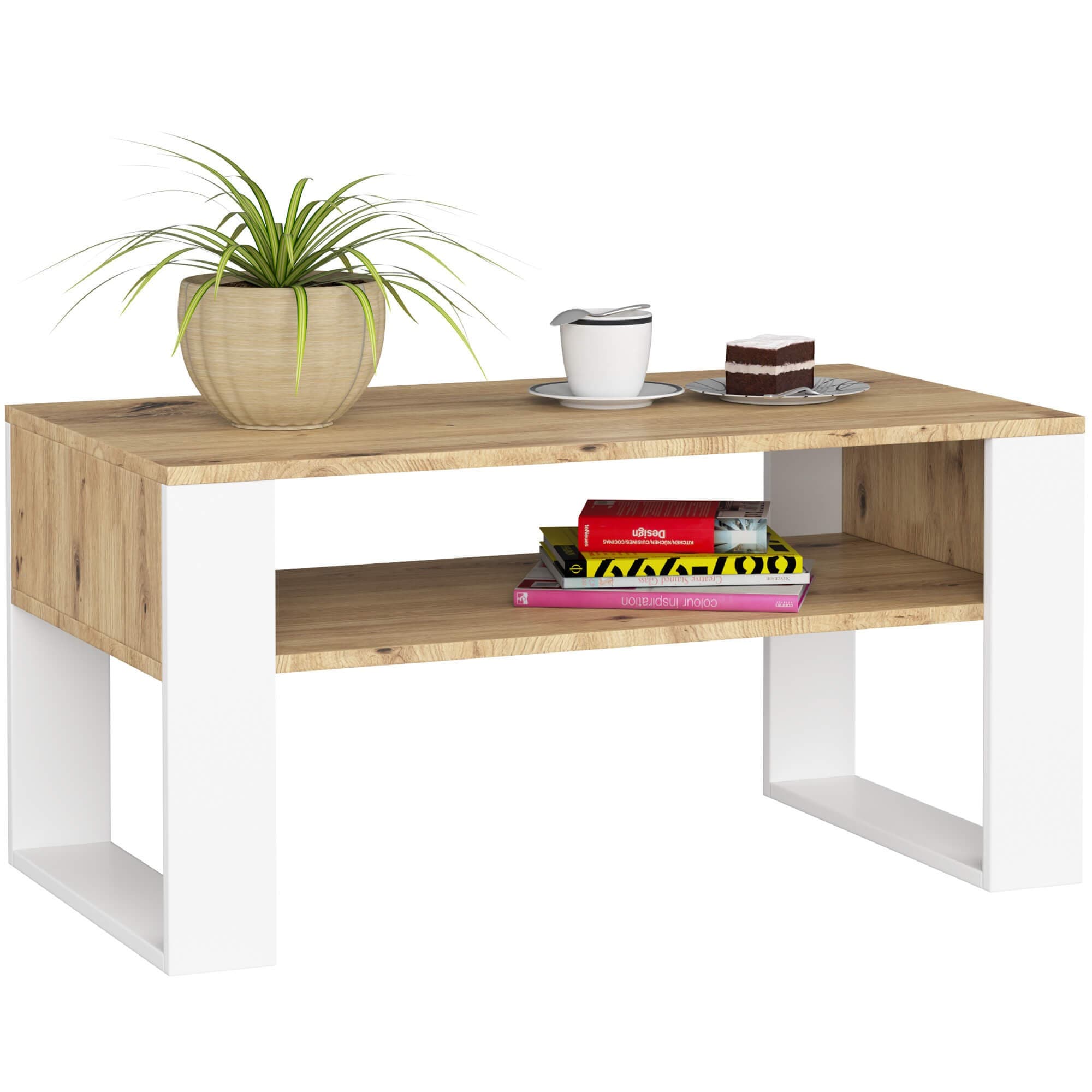 Konferenčný stolík DOMI dub artisan/biely