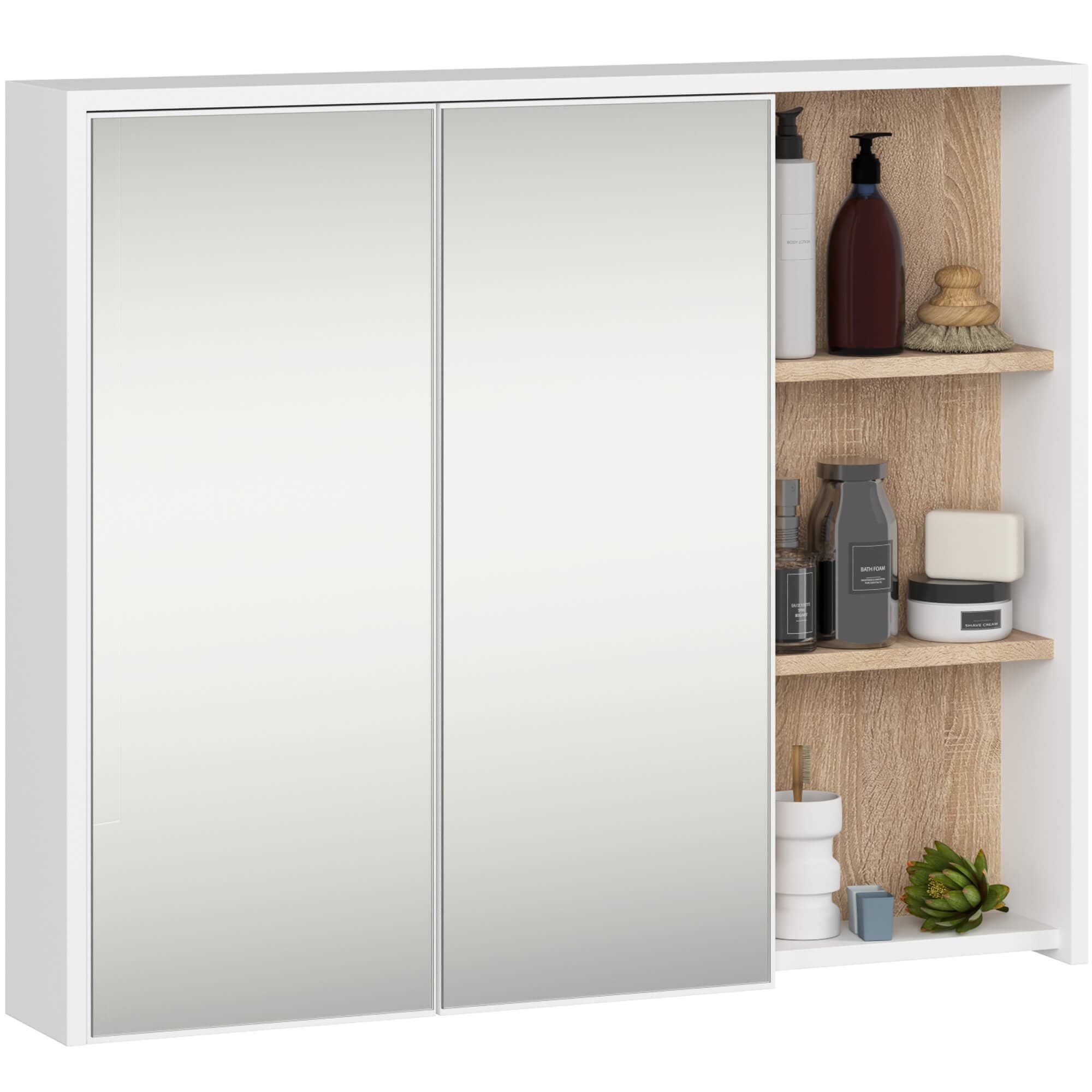 Závesná kúpeľňová skrinka so zrkadlom VAMI 90 cm - výber z 4 prevedení 1