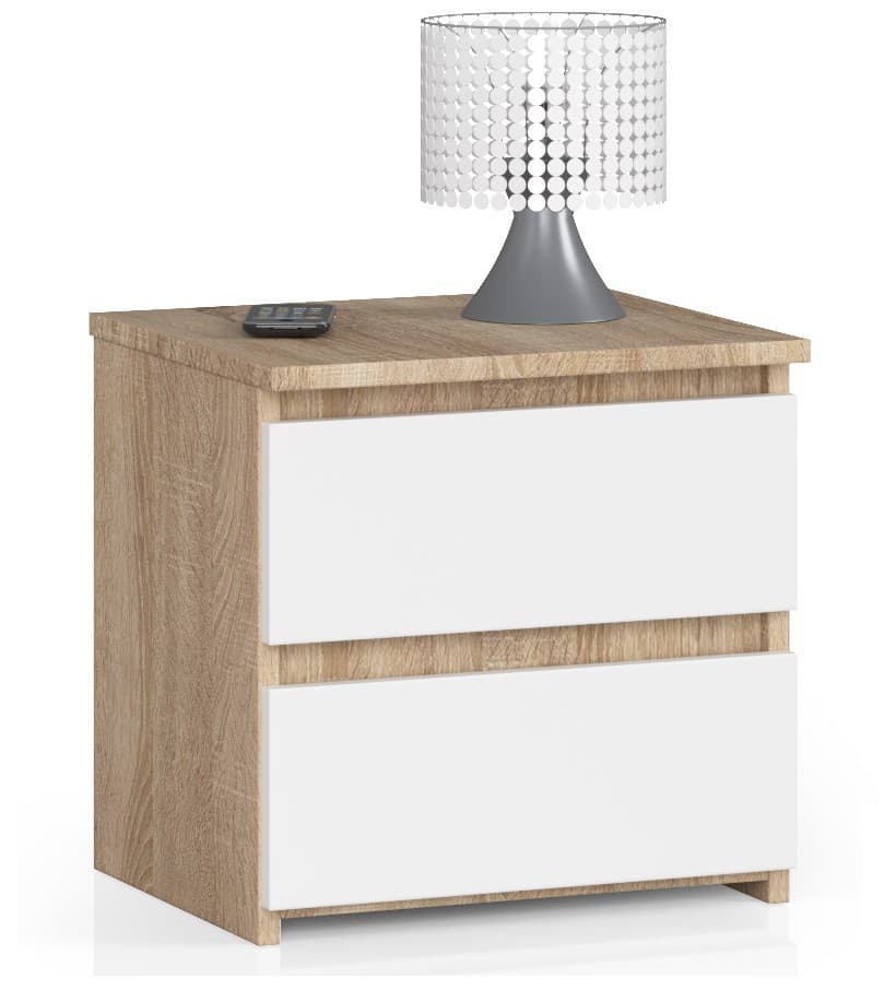 Nočný stolík CL2 40 cm dub sonoma/biely 1