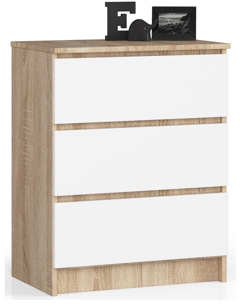 Komoda Kuba 60 cm - 3 zásuvky dub sonoma/biela 1