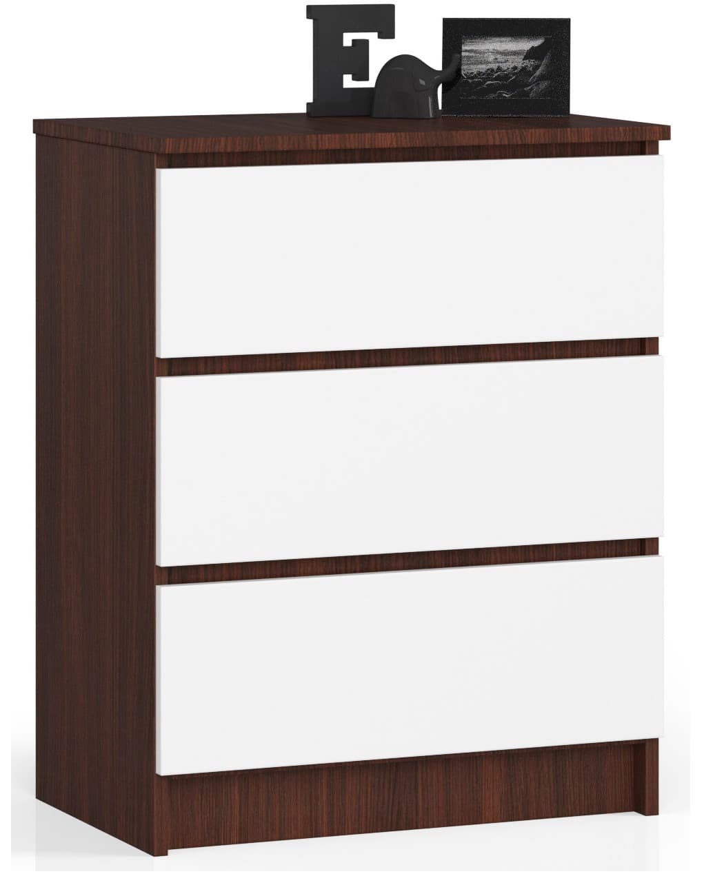 Komoda Kuba 60 cm - 3 zásuvky wenge/biela 1