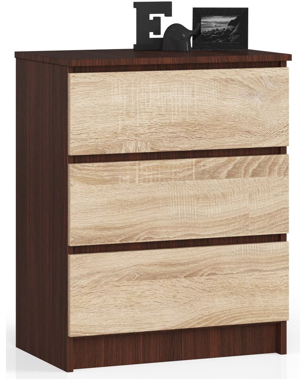 Komoda Kuba 60 cm - 3 zásuvky wenge/sonoma 1